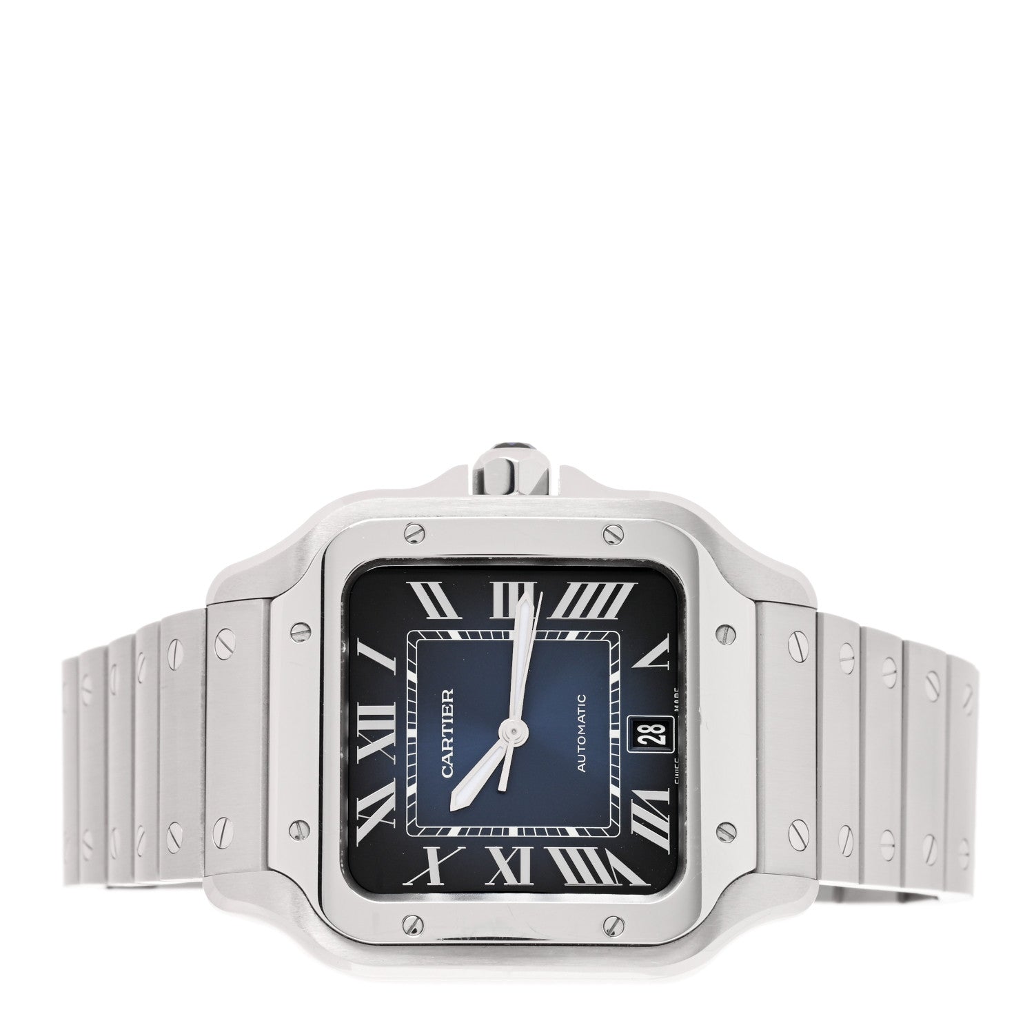 Cartier Stainless Steel 39.8mm Santos De Cartier Automatic Watch Blue 2 of 5