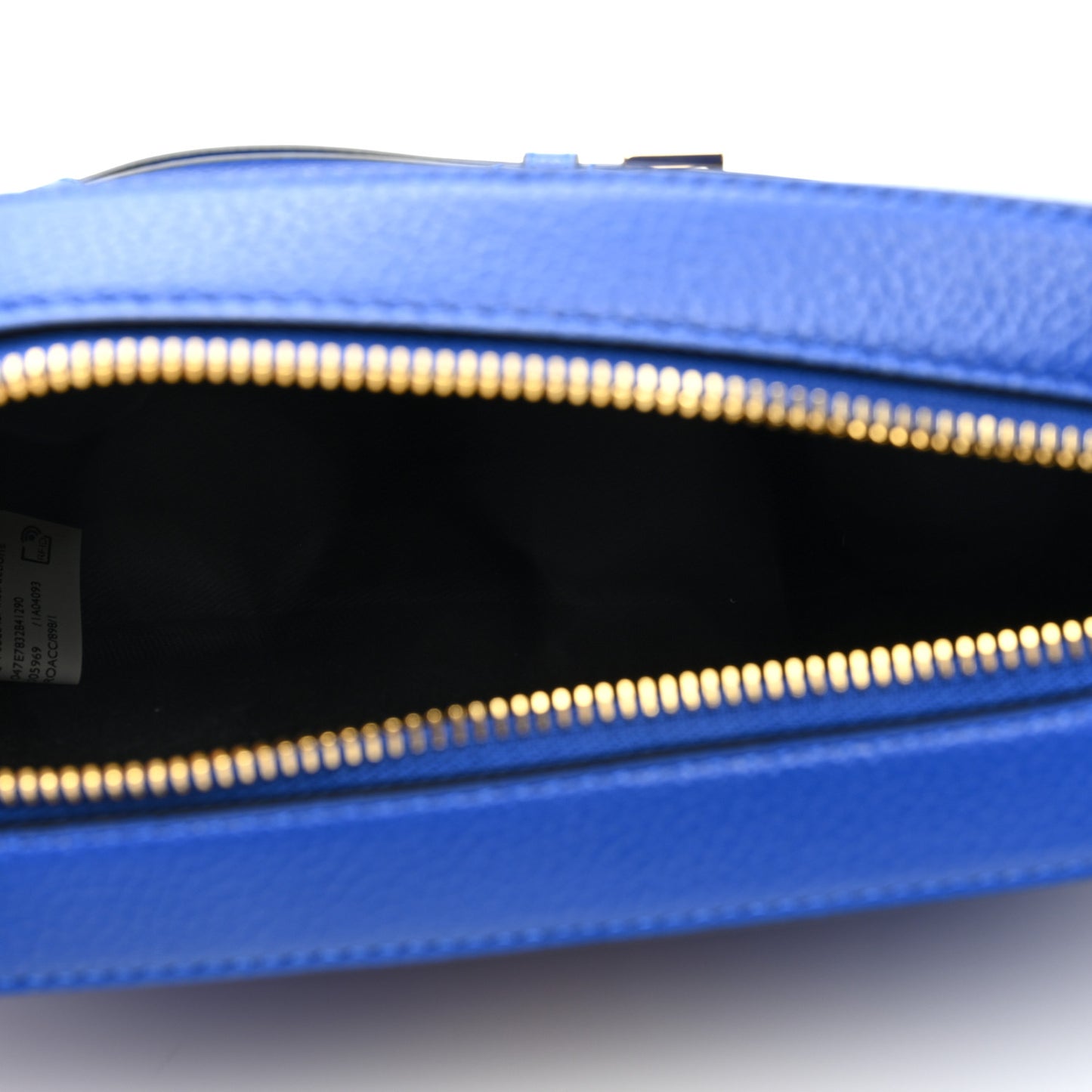 Grainy Calfskin Small Virtus Camera Bag Blue