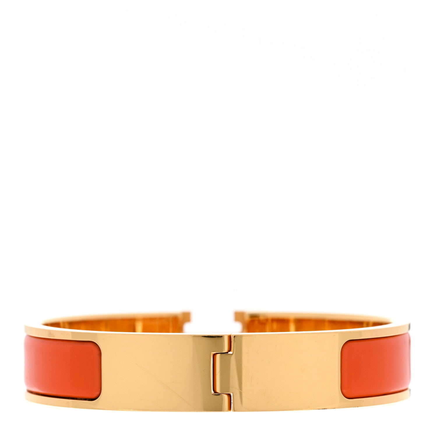 Hermes Enamel Narrow Clic Clac H Bracelet PM Orange 4 of 5