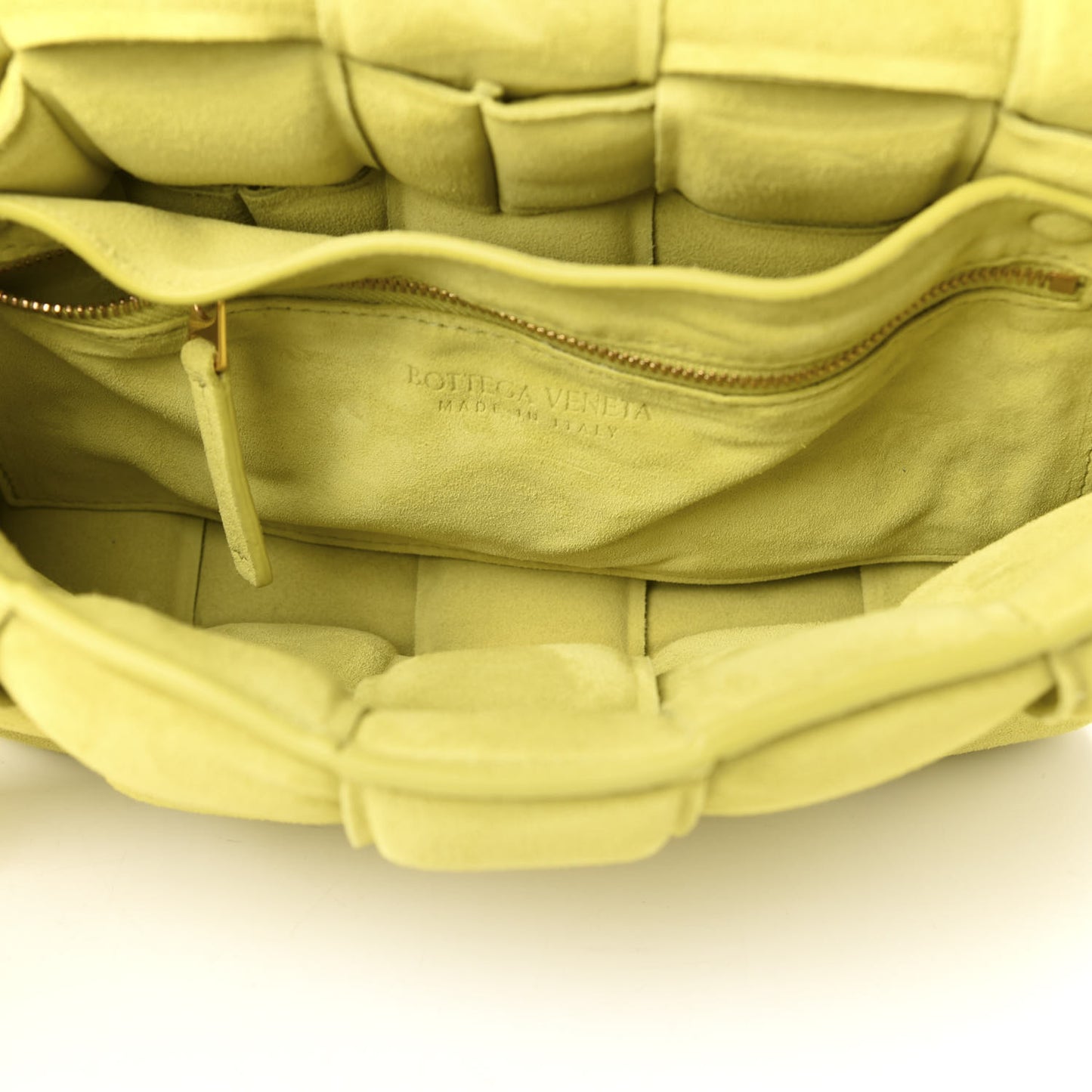 Suede Calfskin Maxi Intrecciato Padded Cassette Crossbody Bag Kiwi