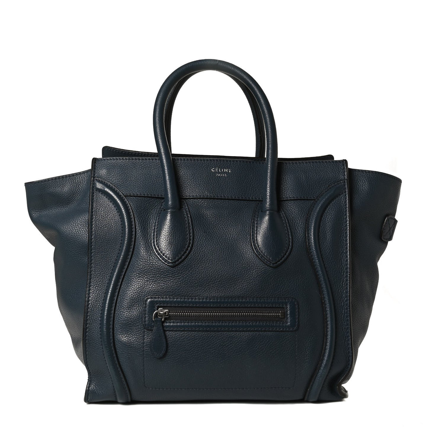 Drummed Calfskin Mini Luggage Blue
