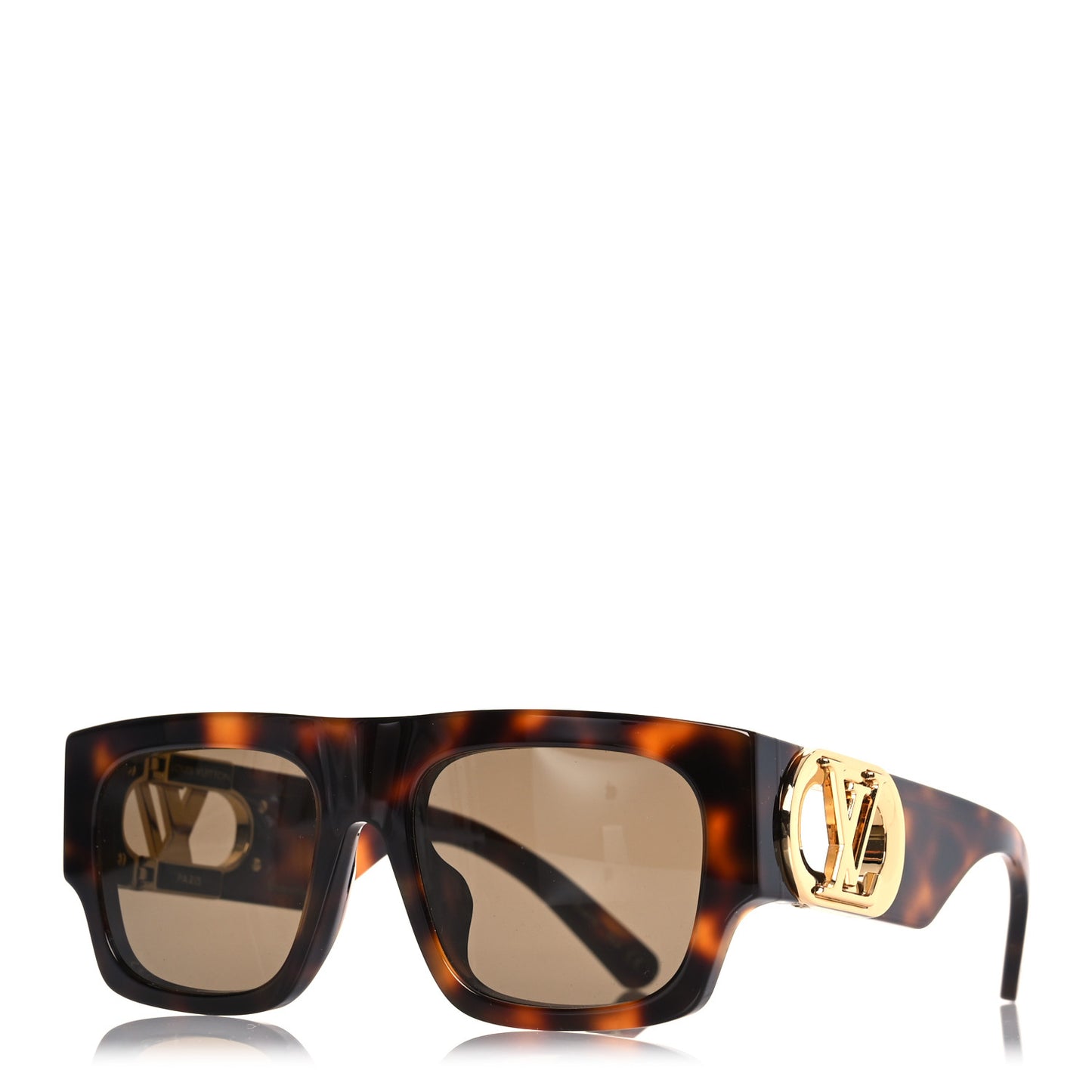 Acetate LV Link Square Sunglasses Z1479E Dark Tortoise
