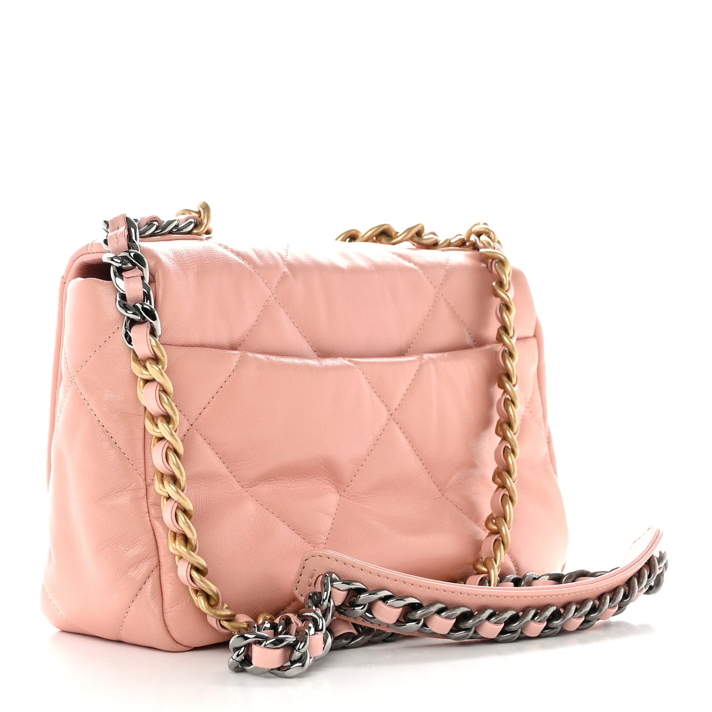 Goatskin Quilted Medium Chanel 19 Flap Light Pink