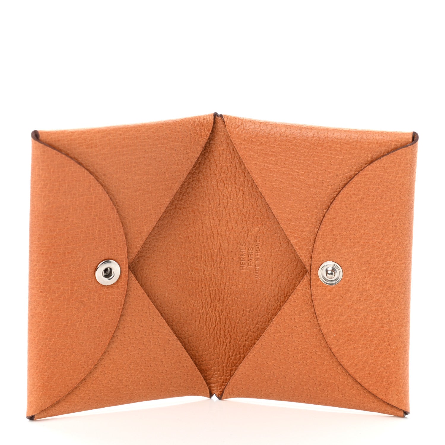 Hermes Peau Porc Calvi Card Case Toffee 5 of 8