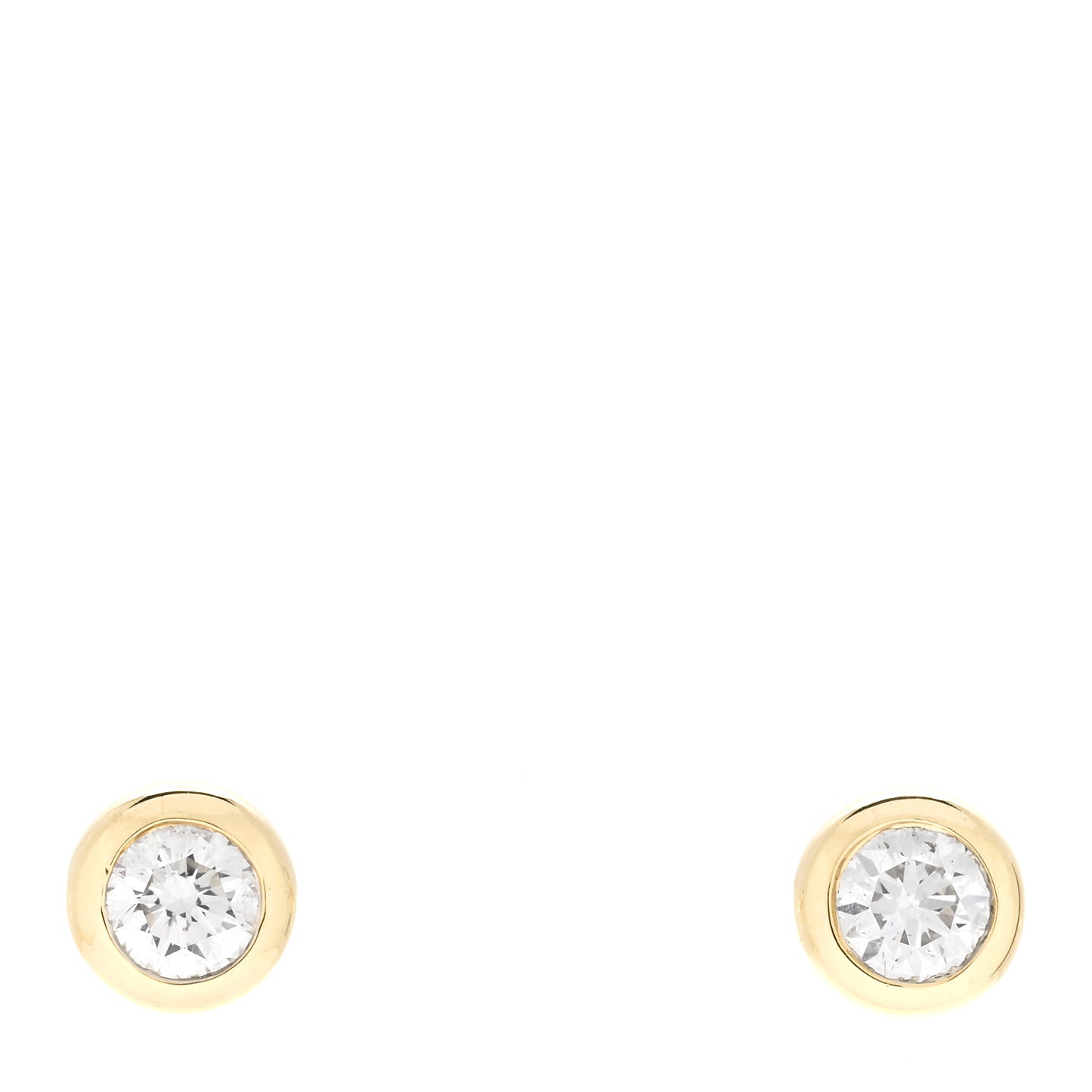 18K Yellow Gold Diamond .51ctw Bezel Stud Earrings