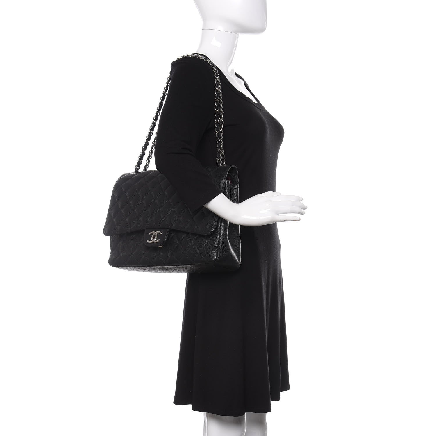 Chanel Caviar Quilted Maxi Double Flap Black 3 of 13