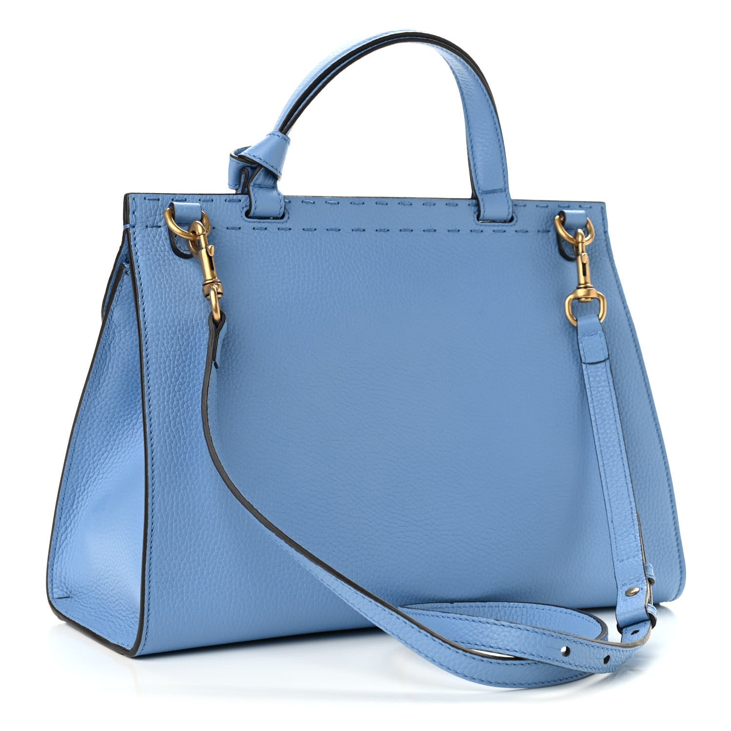 Gucci Calfskin Small GG Marmont Top Handle Bag Clear Sky Blue 3 of 10