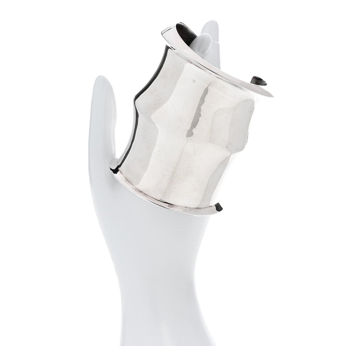 Brass Organic Oversized Cuff Bracelet Argent Brilliant