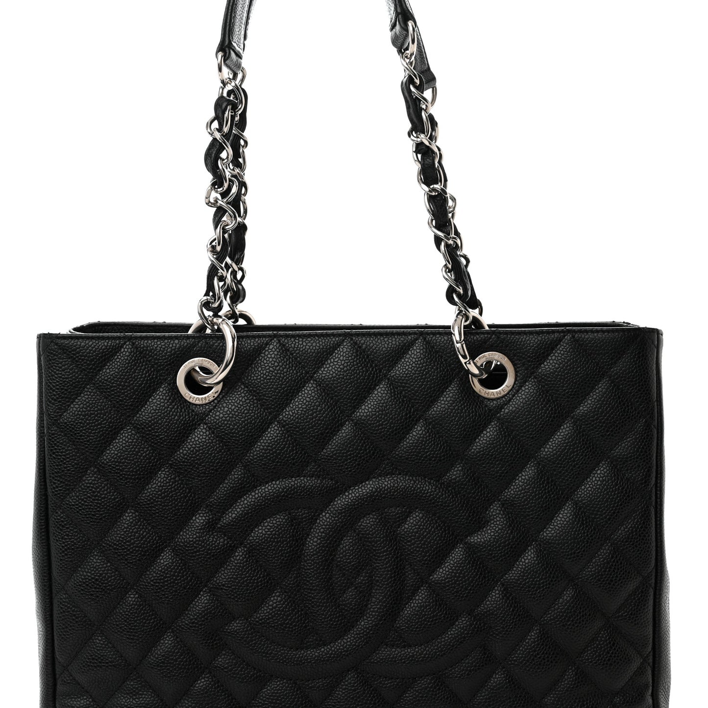 Caviar Quilted Grand Shopping Tote GST Black