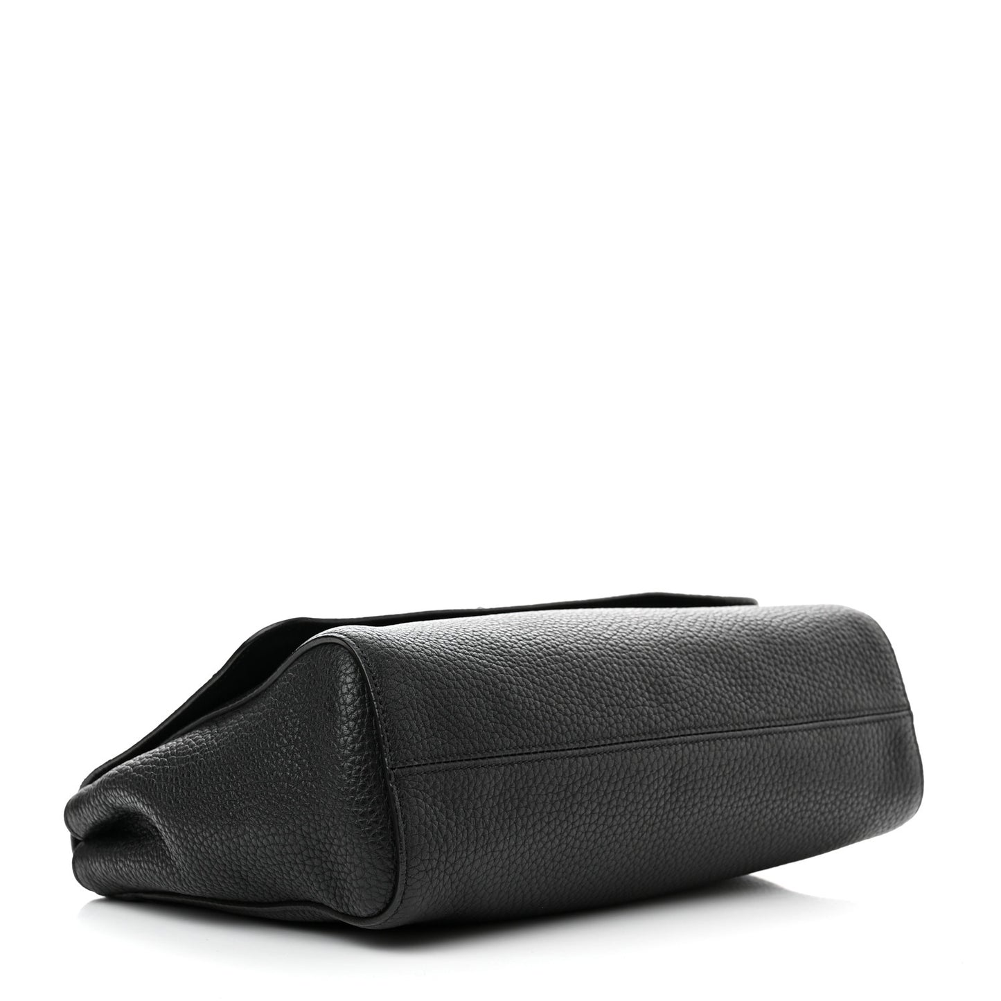 Small Classic Grain Calfskin Medium Lily Flap Black