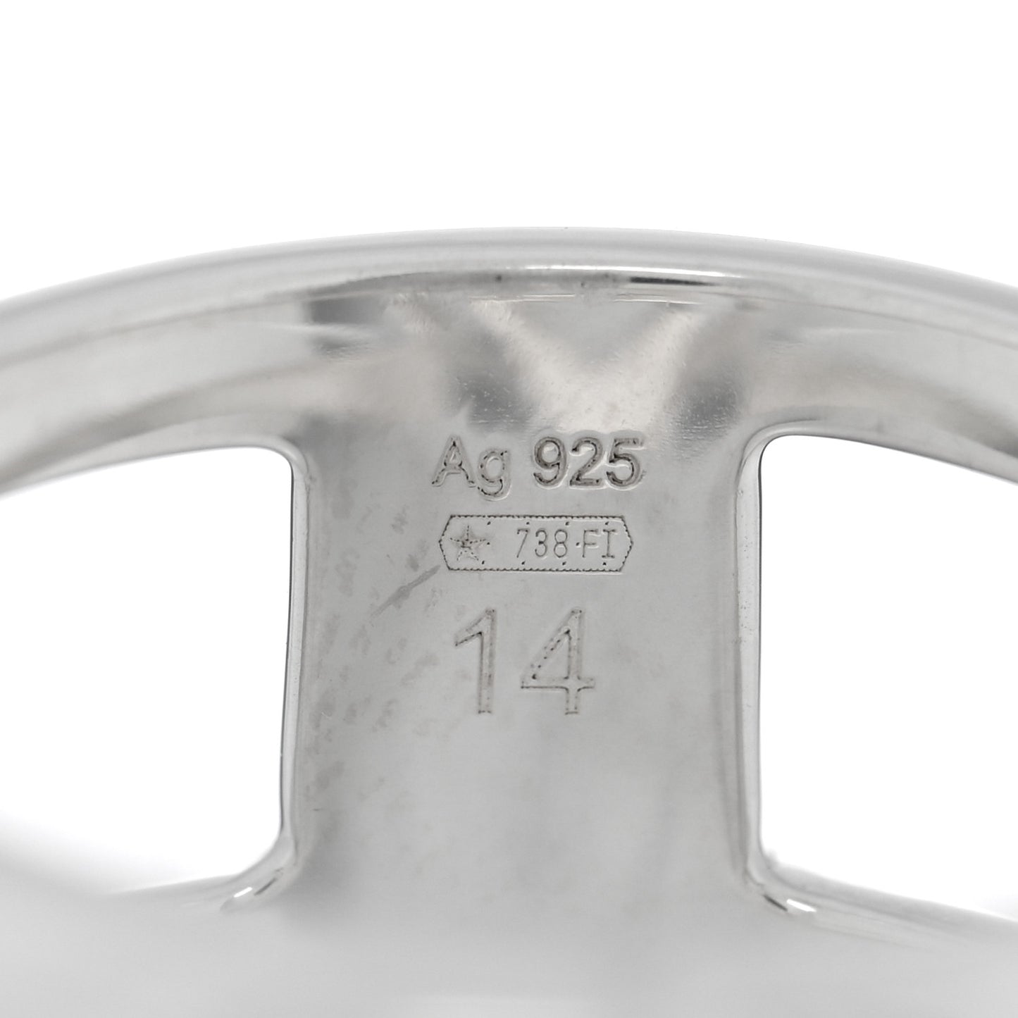 Sterling Silver 9mm Interlocking G Open Band Ring 53 6.5