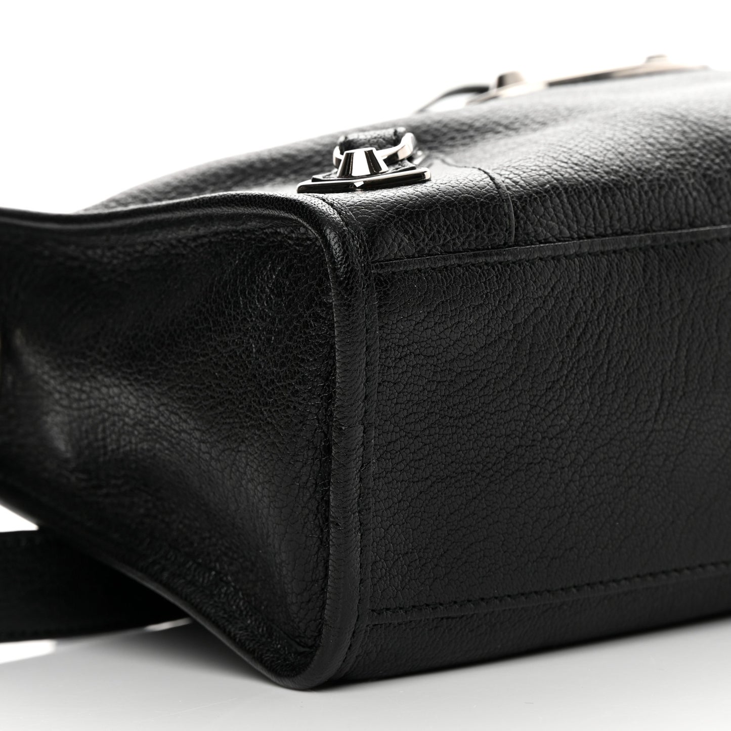 Chevre Silver Metallic Edge Hardware S City Black