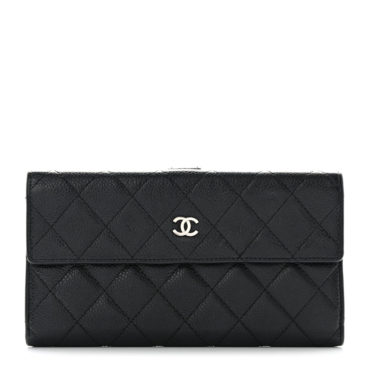Chanel Caviar Quilted CC Long Double Wallet Black 1 of 9