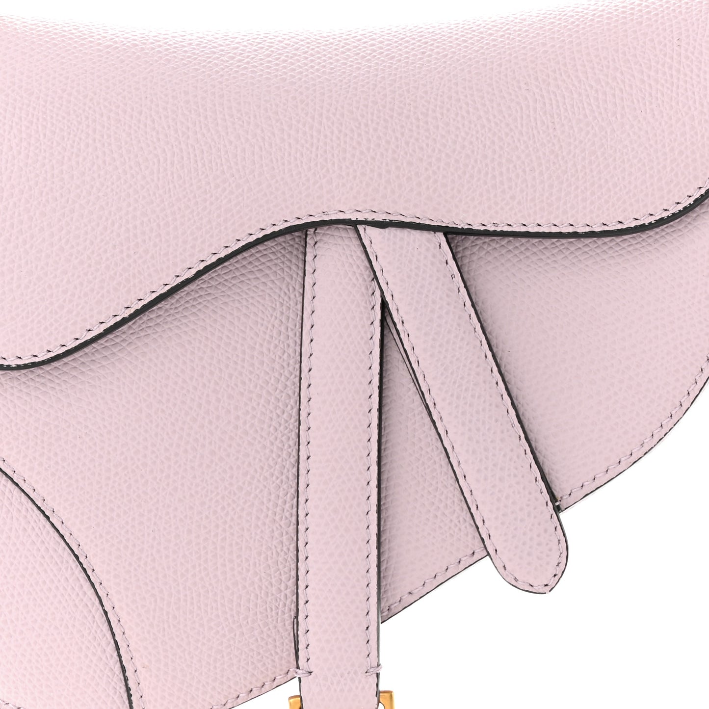 Grained Calfskin Mini Saddle Bag Light Pink