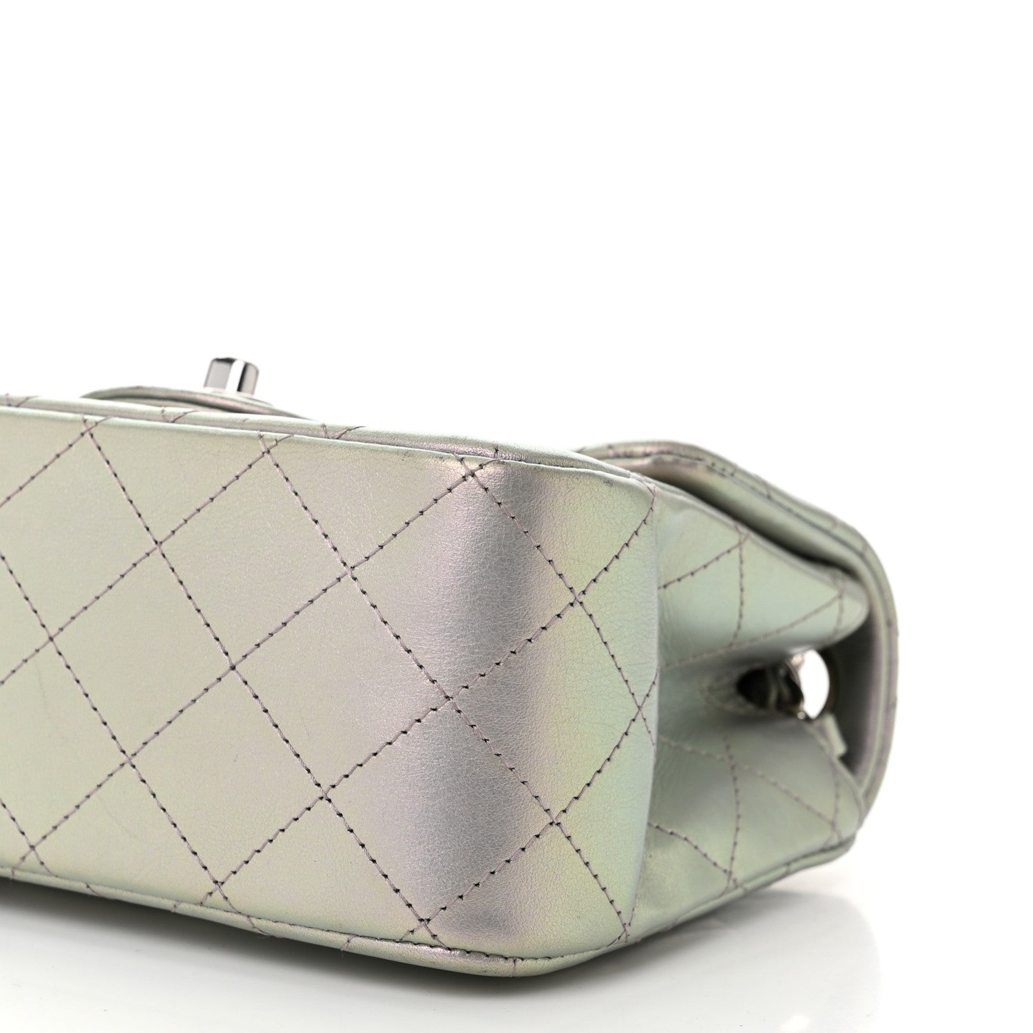 Chanel Iridescent Lambskin Quilted Mini Square Flap Light Purple 10 of 11