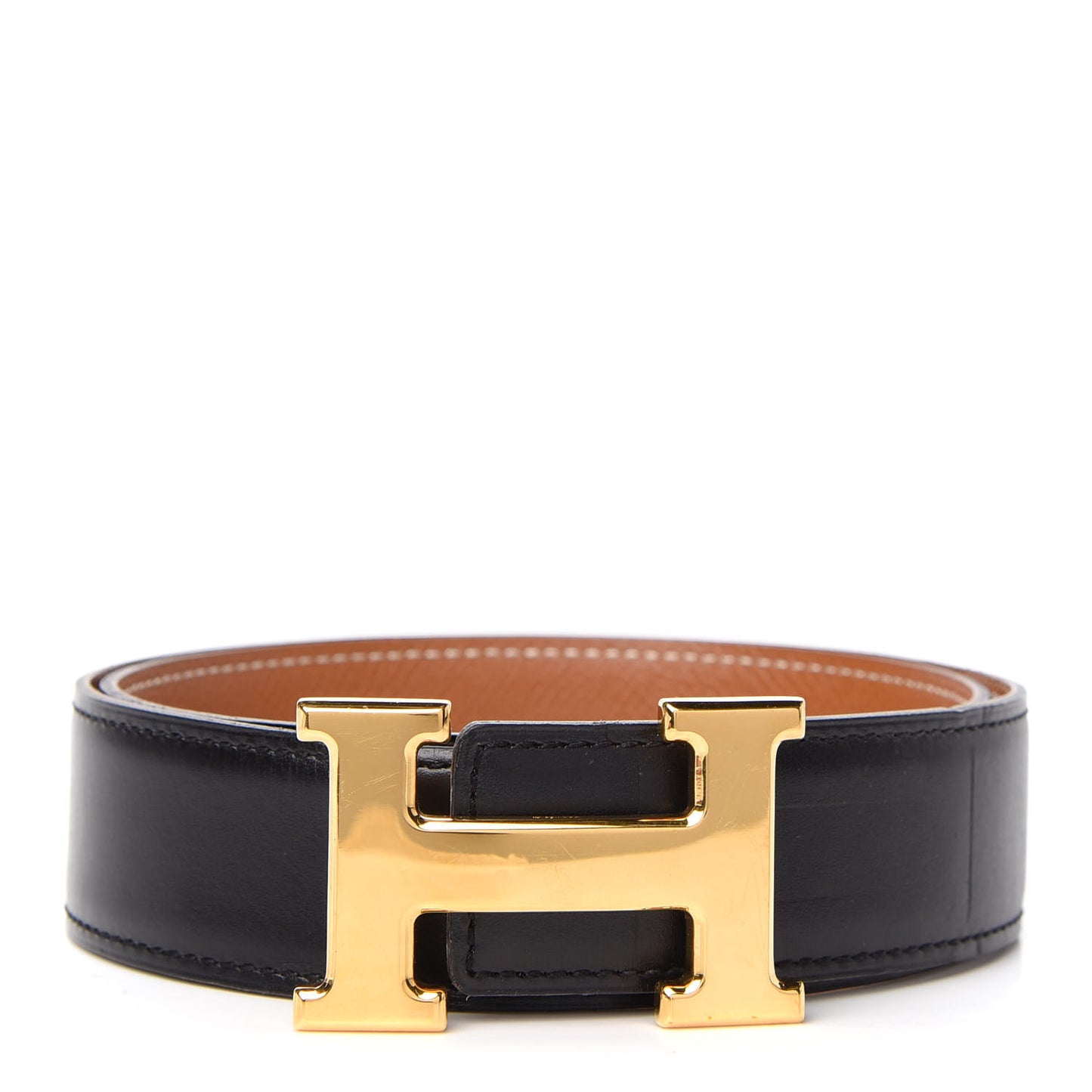 Box Courchevel 32mm H Belt 65 Black Gold