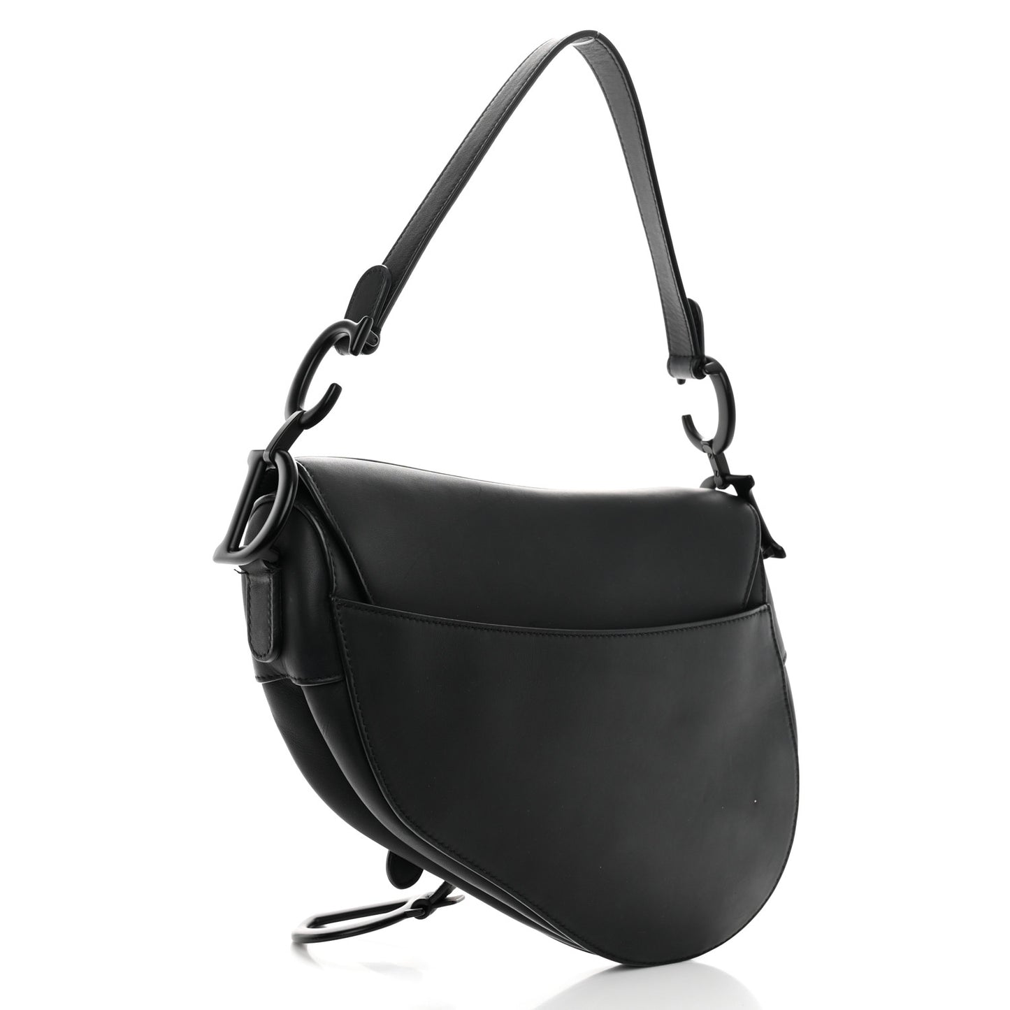 Ultra Matte Calfskin Saddle Bag Black