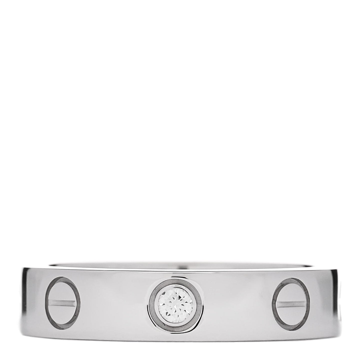 18K White Gold Diamond 4mm LOVE Wedding Band Ring 47 4