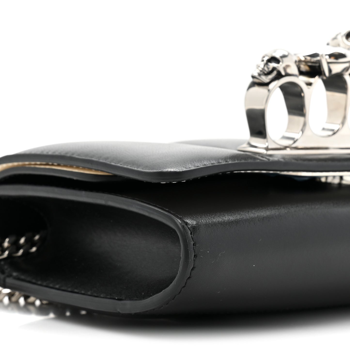 Calfskin Small Slash Bag Black White