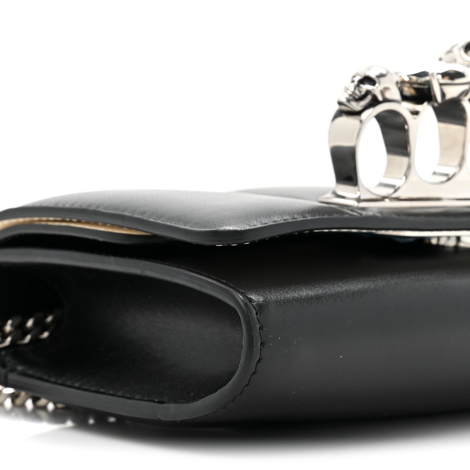 Alexander McQueen Calfskin Small Slash Bag Black White 8 of 11