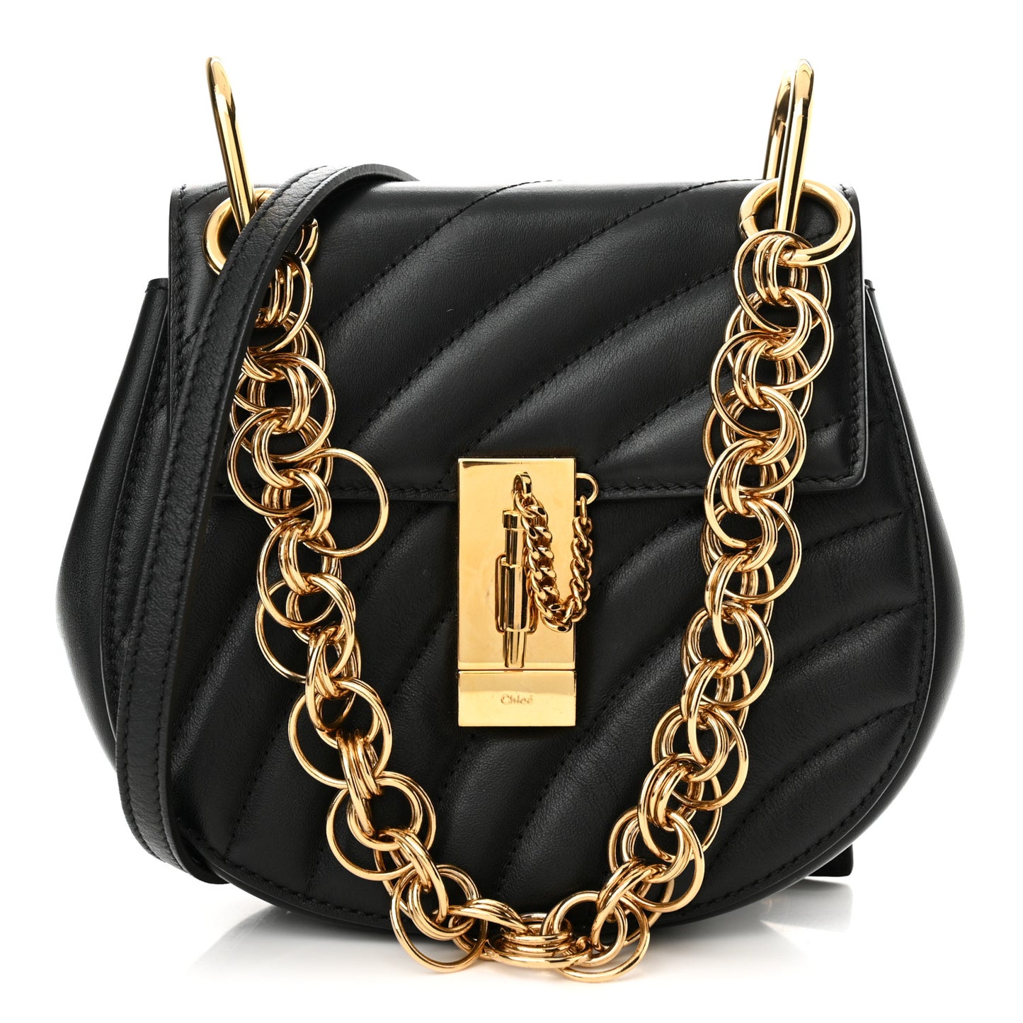 Calfskin Quilted Mini Drew Bijou Shoulder Bag Black