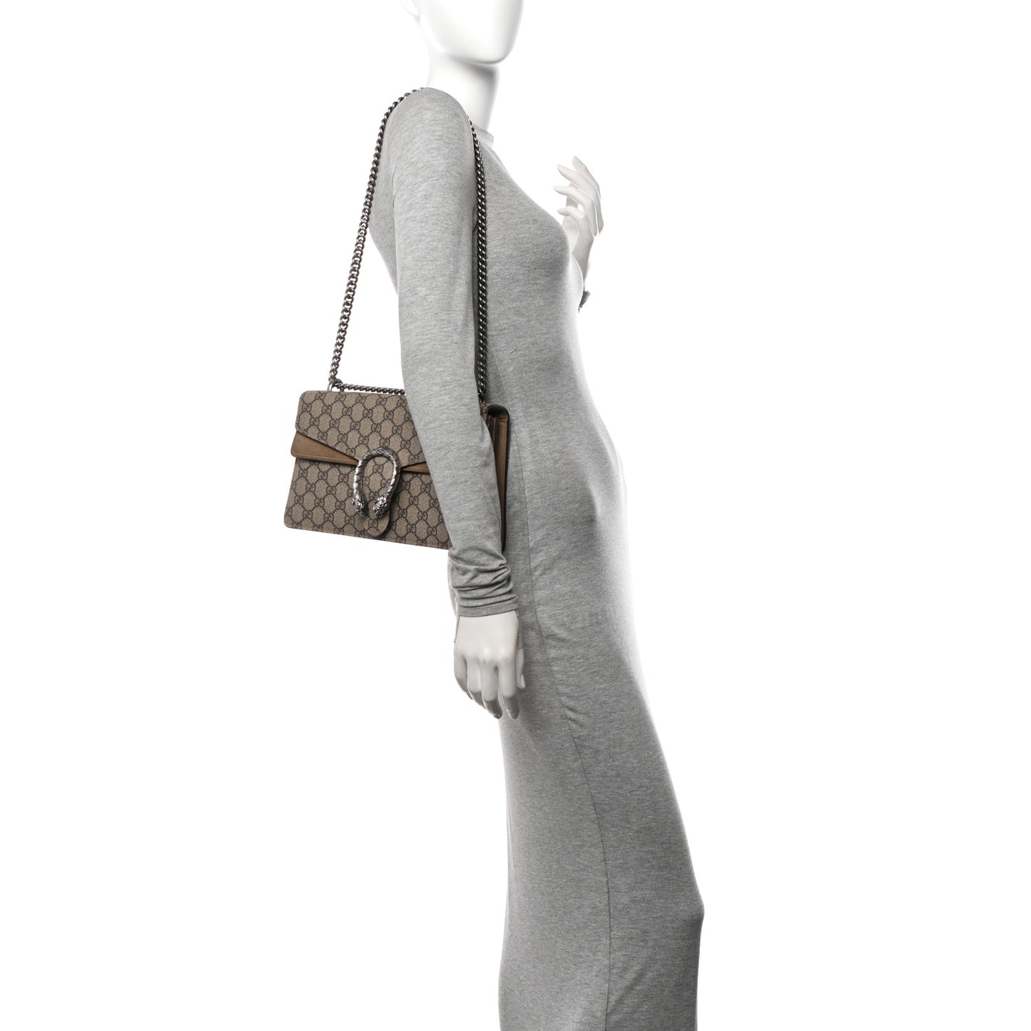 GG Supreme Monogram Small Dionysus Shoulder Bag Taupe
