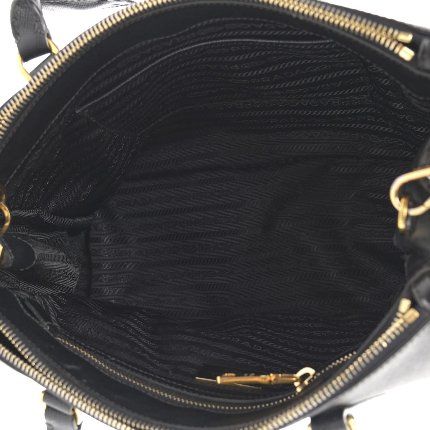 Saffiano Small Galleria Double Zip Tote Black