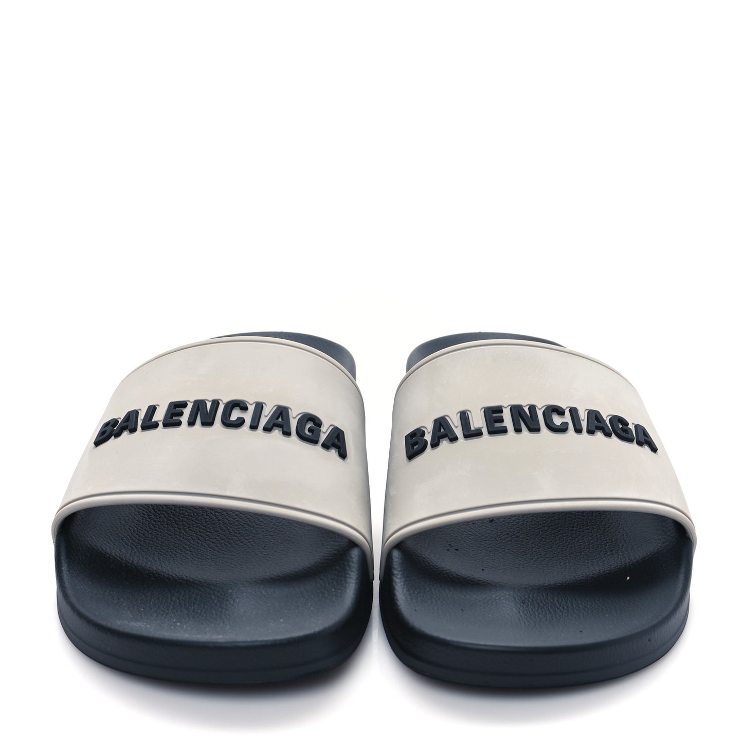 Rubber Womens Logo Pool Slide Sandals 37 Black Grey