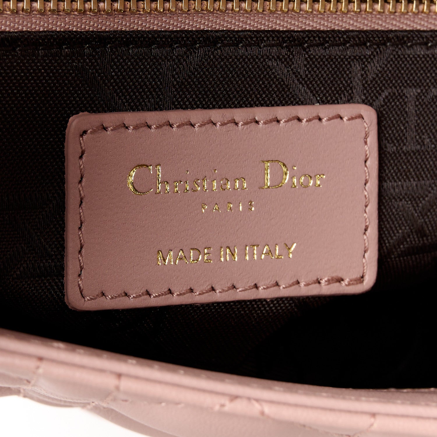 Christian Dior Lambskin Cannage Small My ABCDior Lady Dior Blush 6 of 10