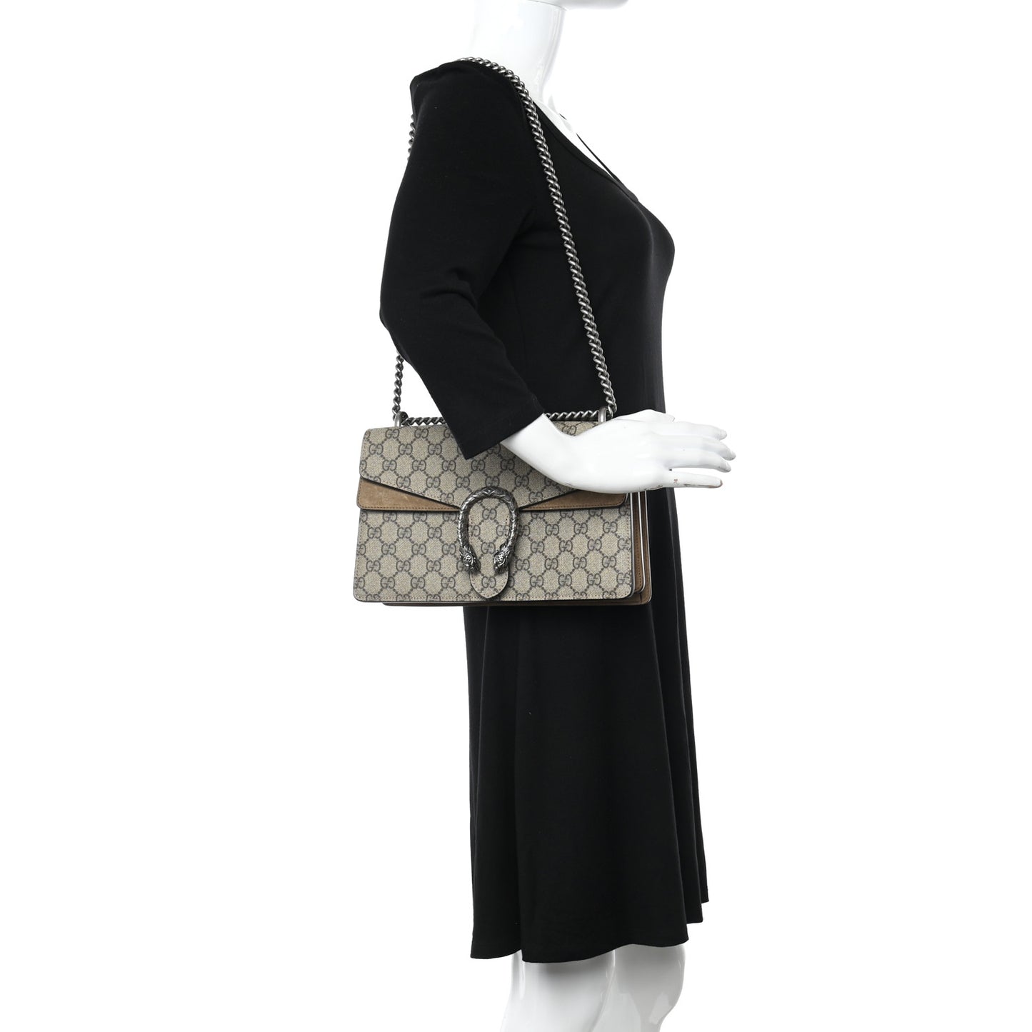 GG Supreme Monogram Small Dionysus Shoulder Bag Taupe