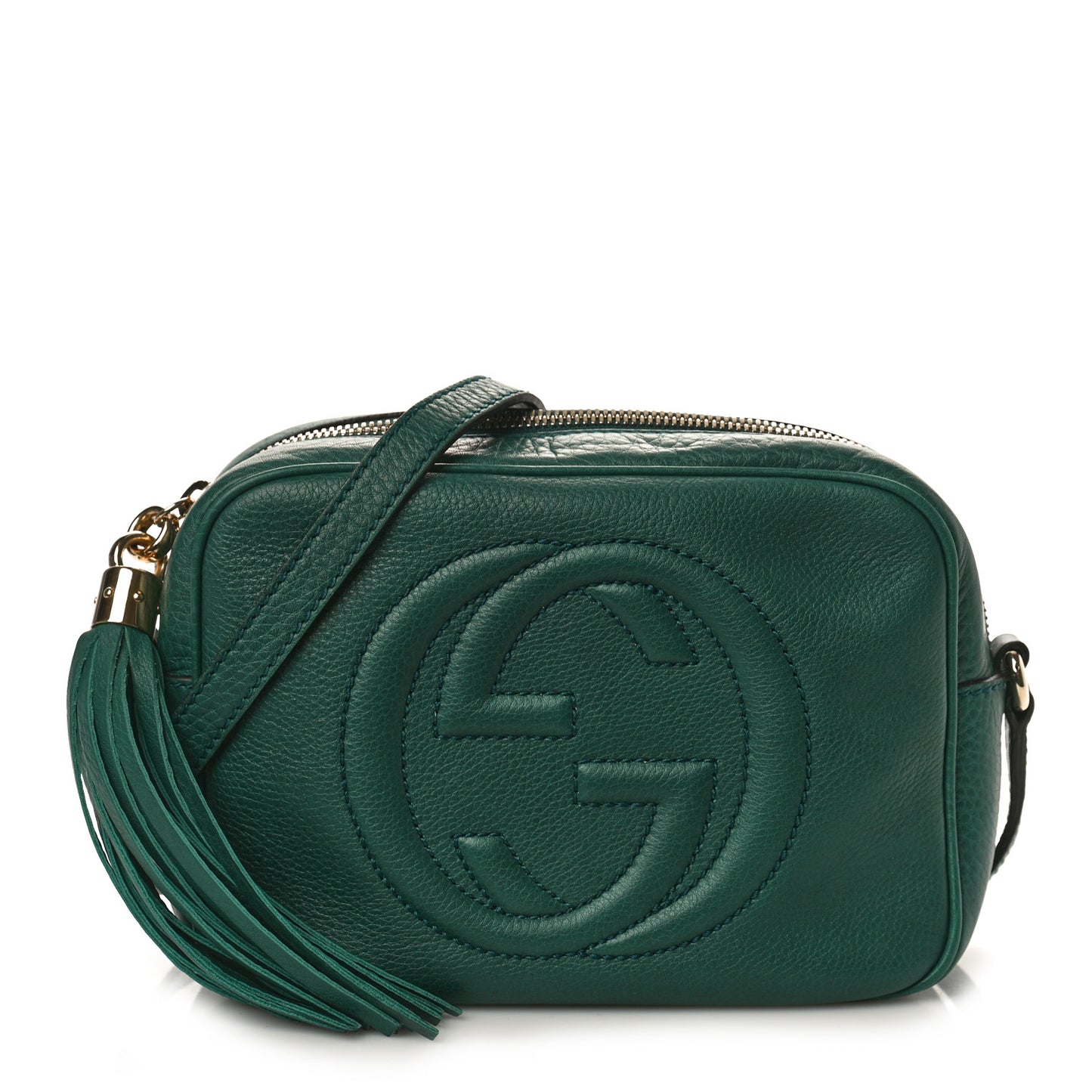Pebbled Calfskin Small Soho Disco Bag Emerald Green