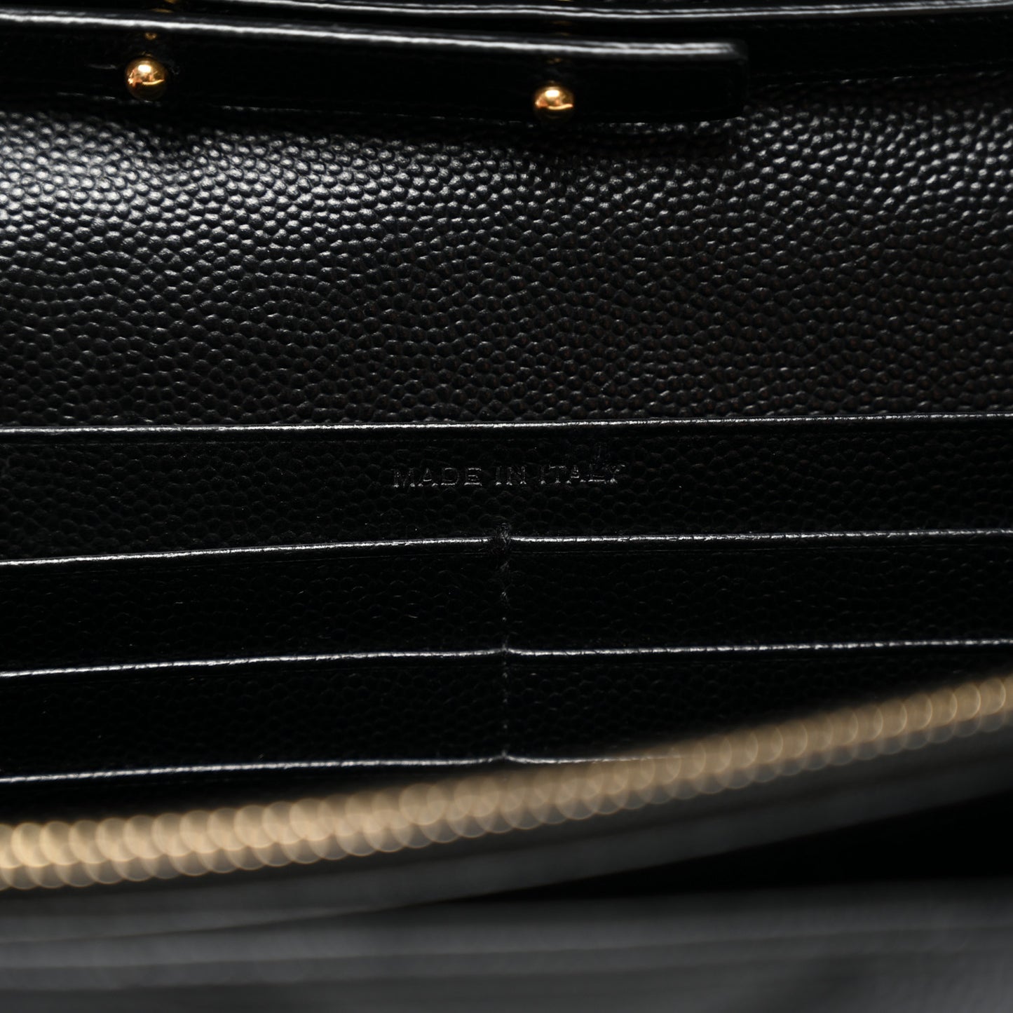 Grain De Poudre Matelasse Chevron Monogram Chain Wallet Black
