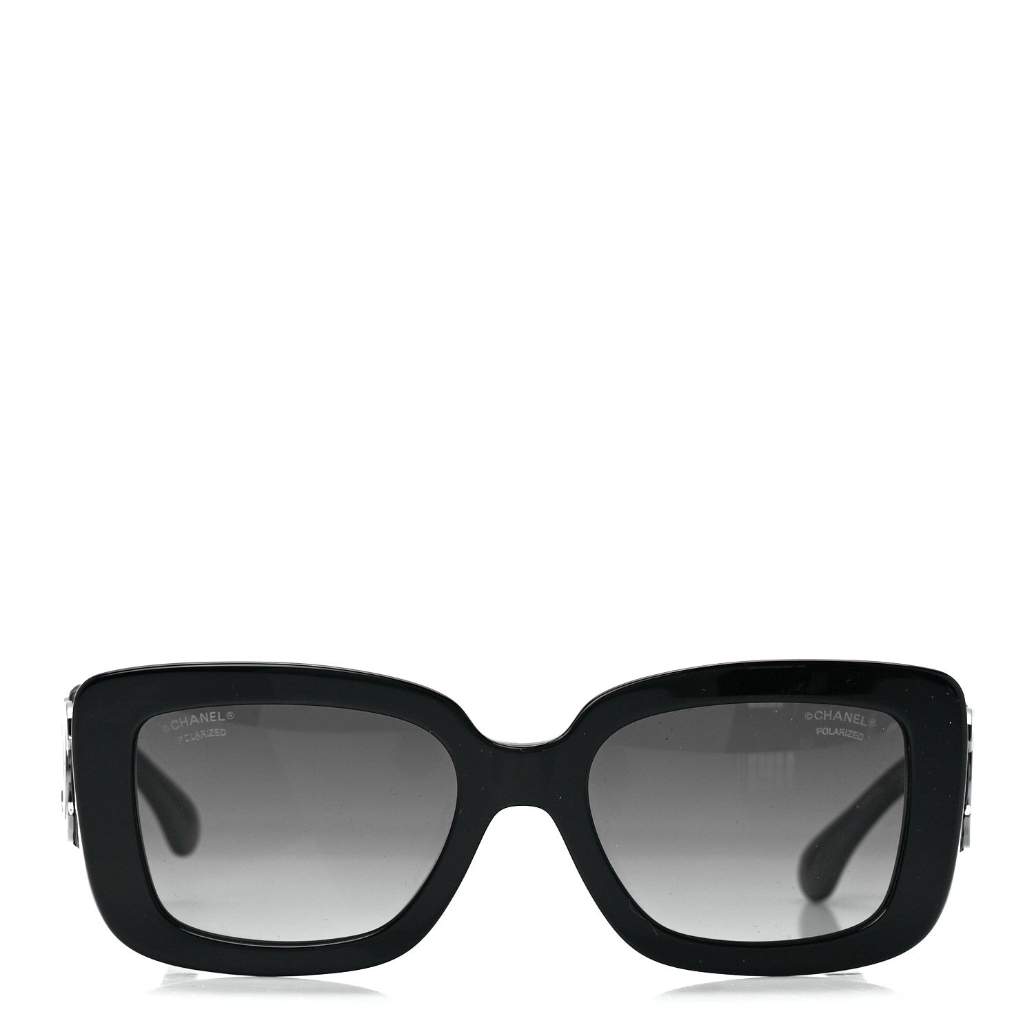Chanel Acetate Calfskin Polarized Square Sunglasses 5473-Q-A Black 2 of 8