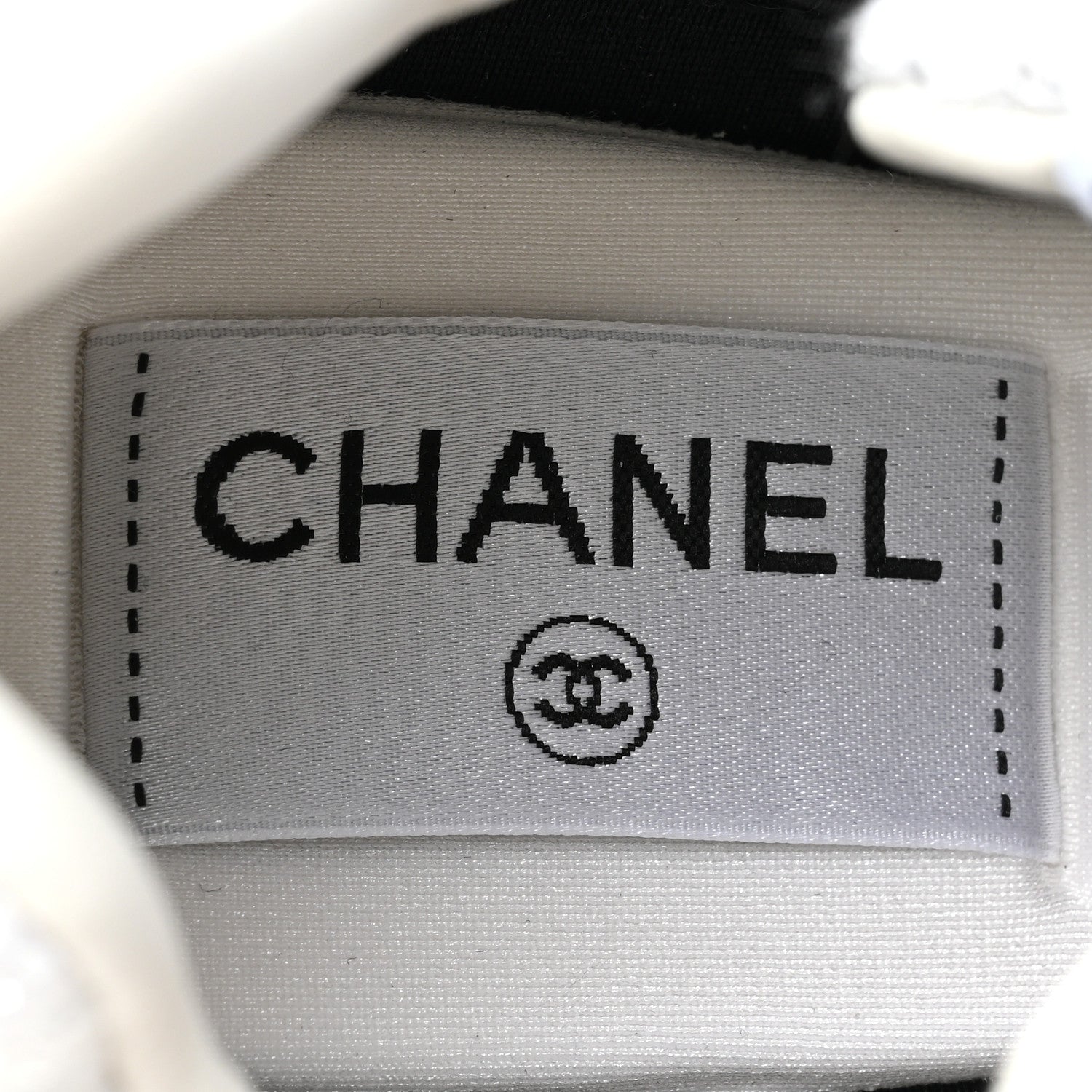 Chanel Painted Iridescent Cotton Tweed Suede Womens CC Sneakers 39 White Silver Multicolor 7 of 9