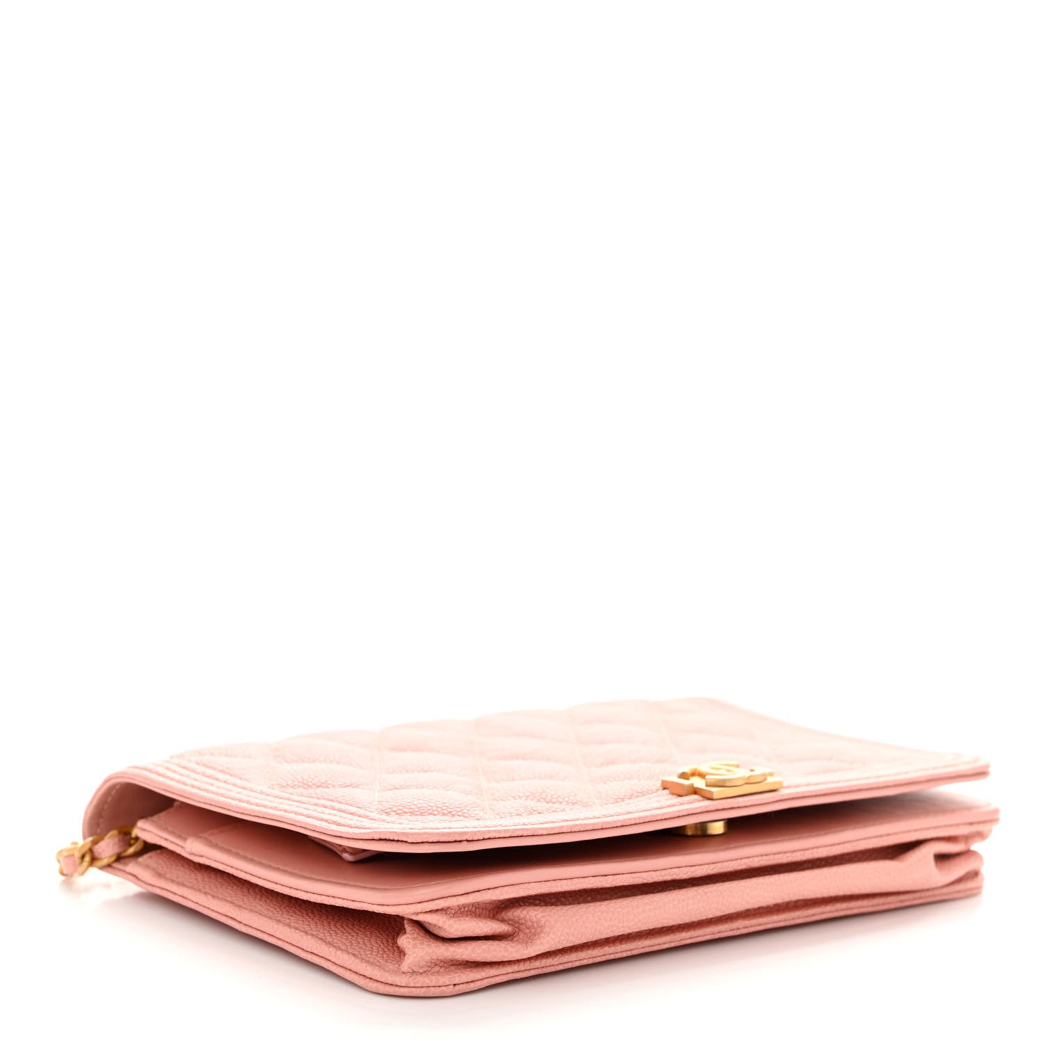 Chanel Caviar Quilted Boy Wallet On Chain WOC Pink 4 of 13
