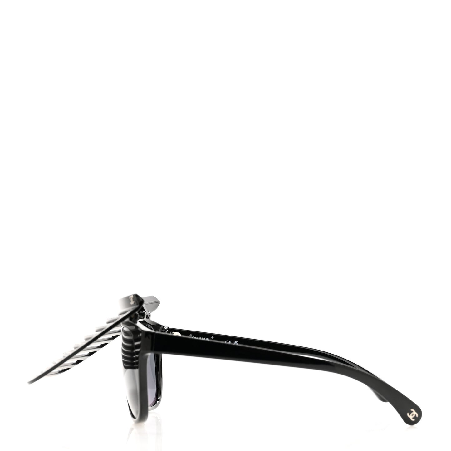 Nylon Crystal Square Sunglasses 71538 Black Grey