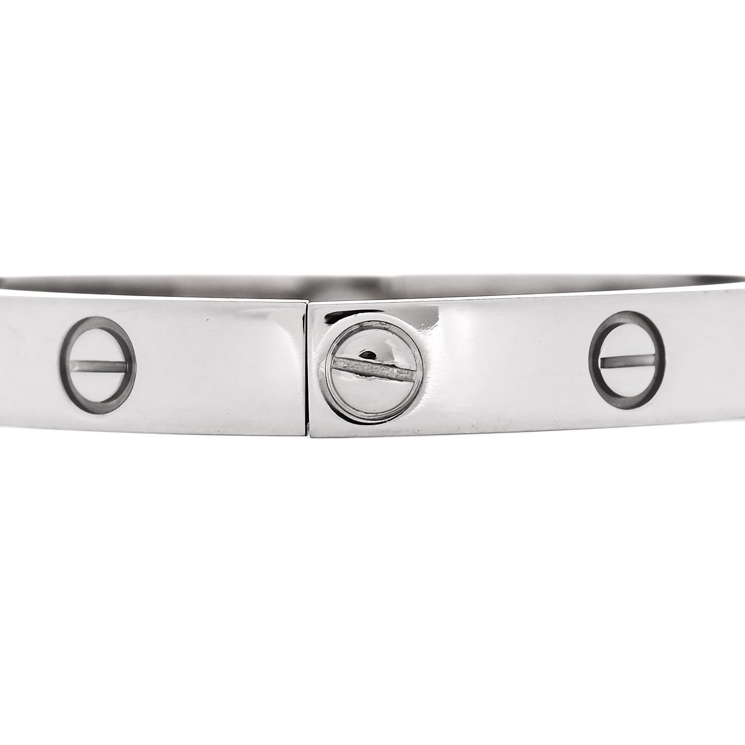 Cartier 18K White Gold LOVE Bracelet 16 4 of 9