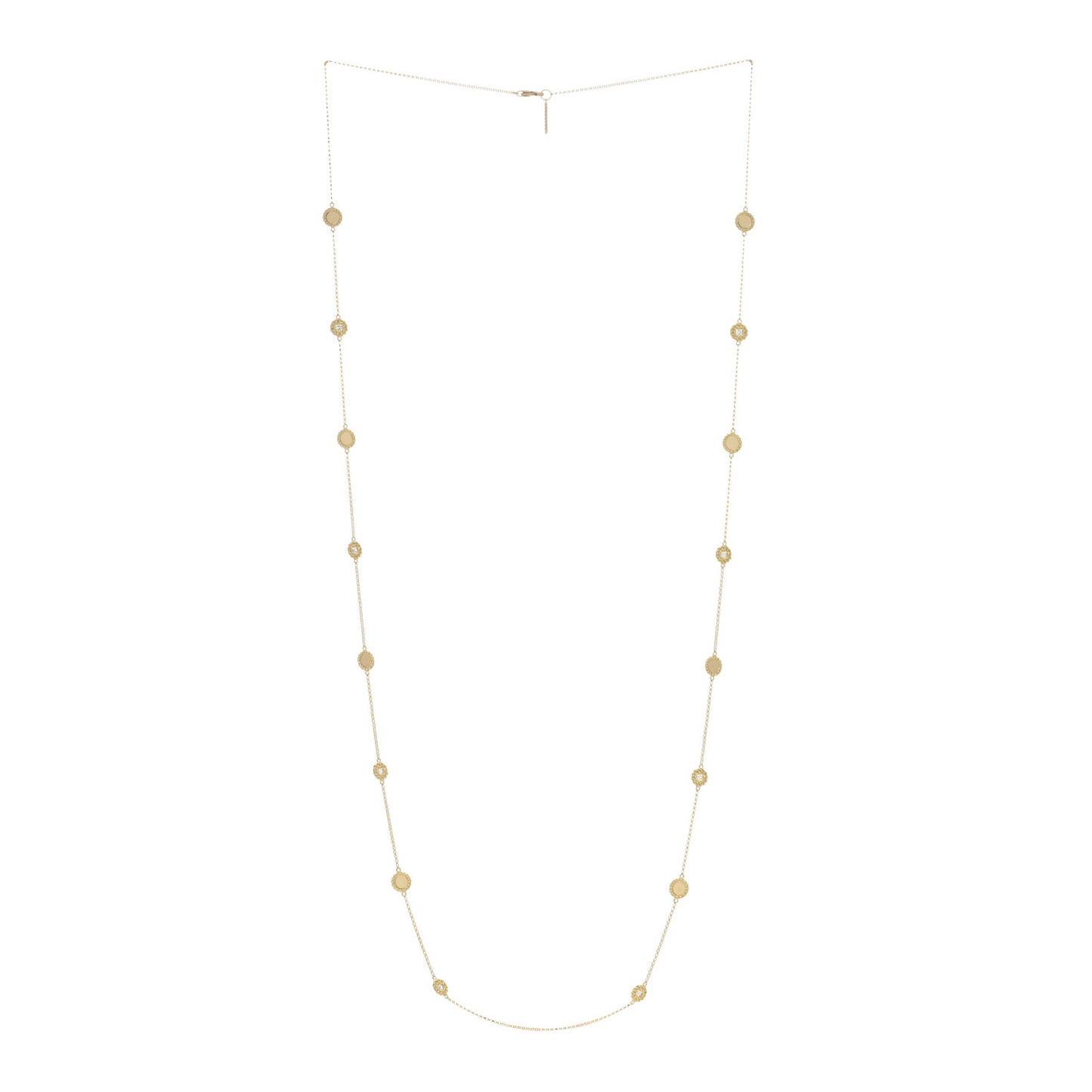 18K Yellow Gold Diamond New Barocco Station Necklace