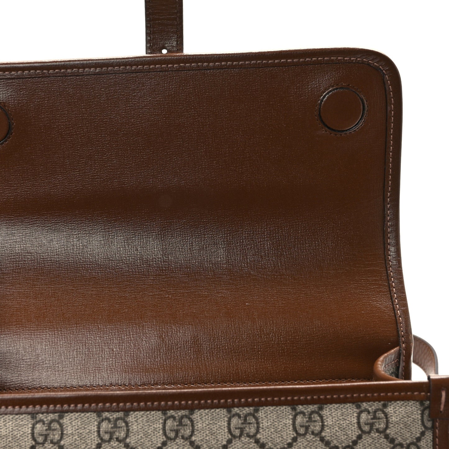 GG Supreme Monogram Azalea Calfskin Retro Interlocking G Messenger Beige Ebony Brown Sugar