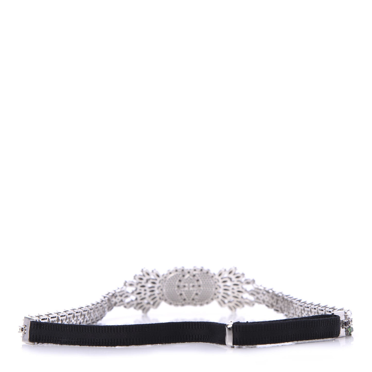 Crystal Embellished Interlocking GG Headband Green Red