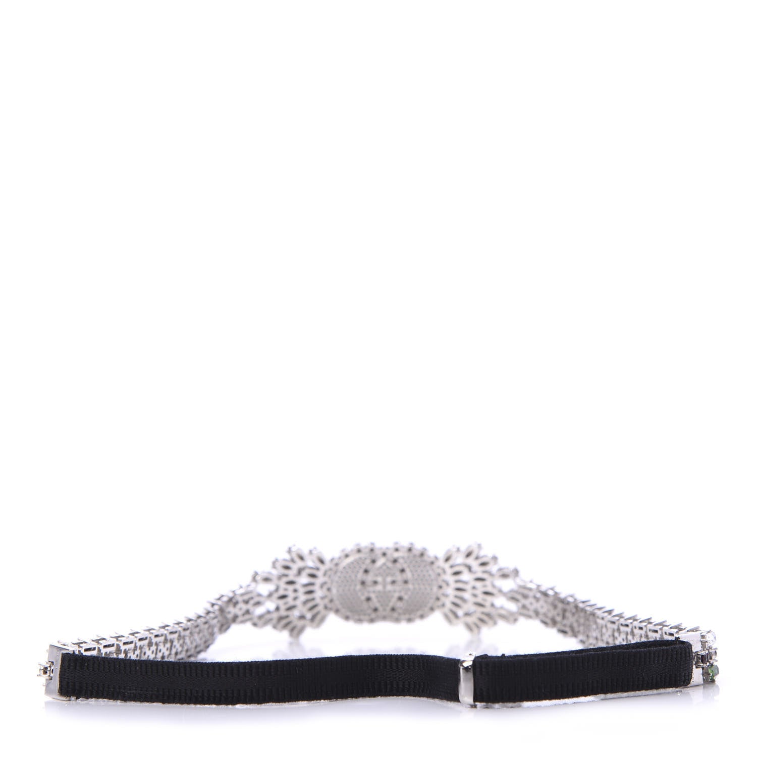 Gucci Crystal Embellished Interlocking GG Headband Green Red 3 of 6