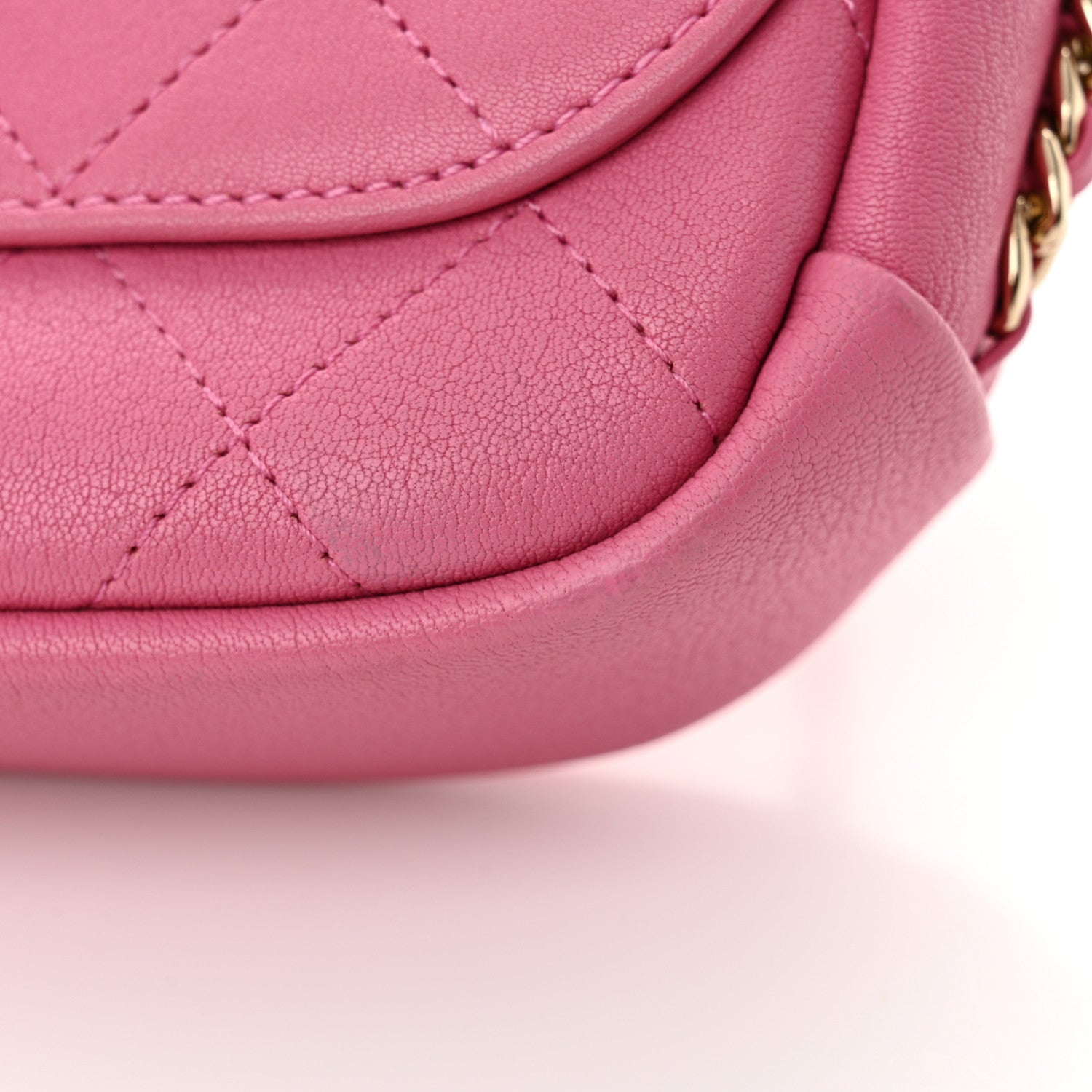 Chanel Goatskin Stitched Casual Trip Single Flap Pink 11 of 12
