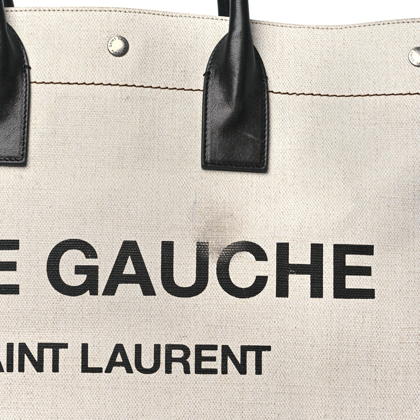 Linen Calfskin Rive Gauche Tote Optic White