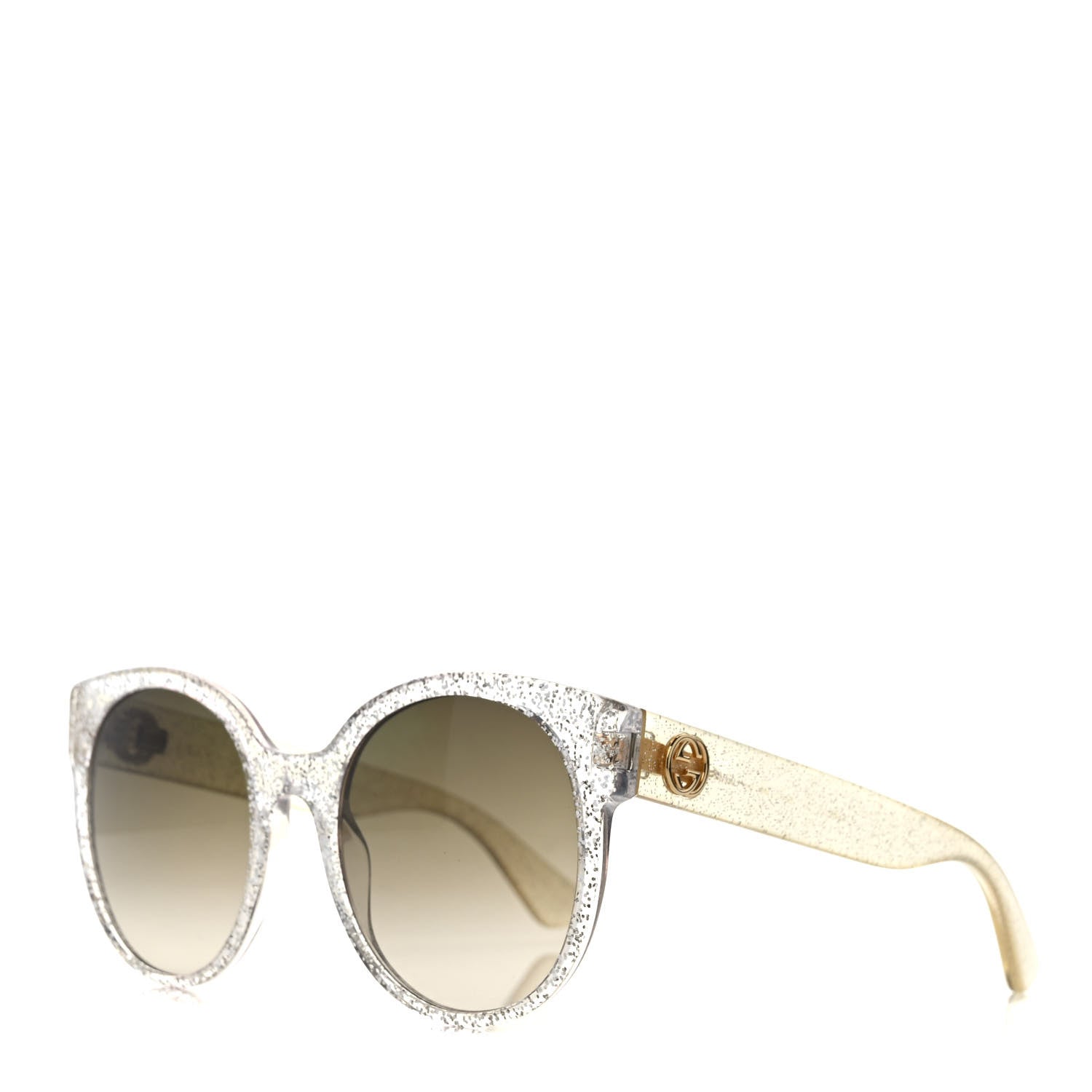 Gucci Acetate Glitter Sunglasses GG0034S Silver 1 of 8