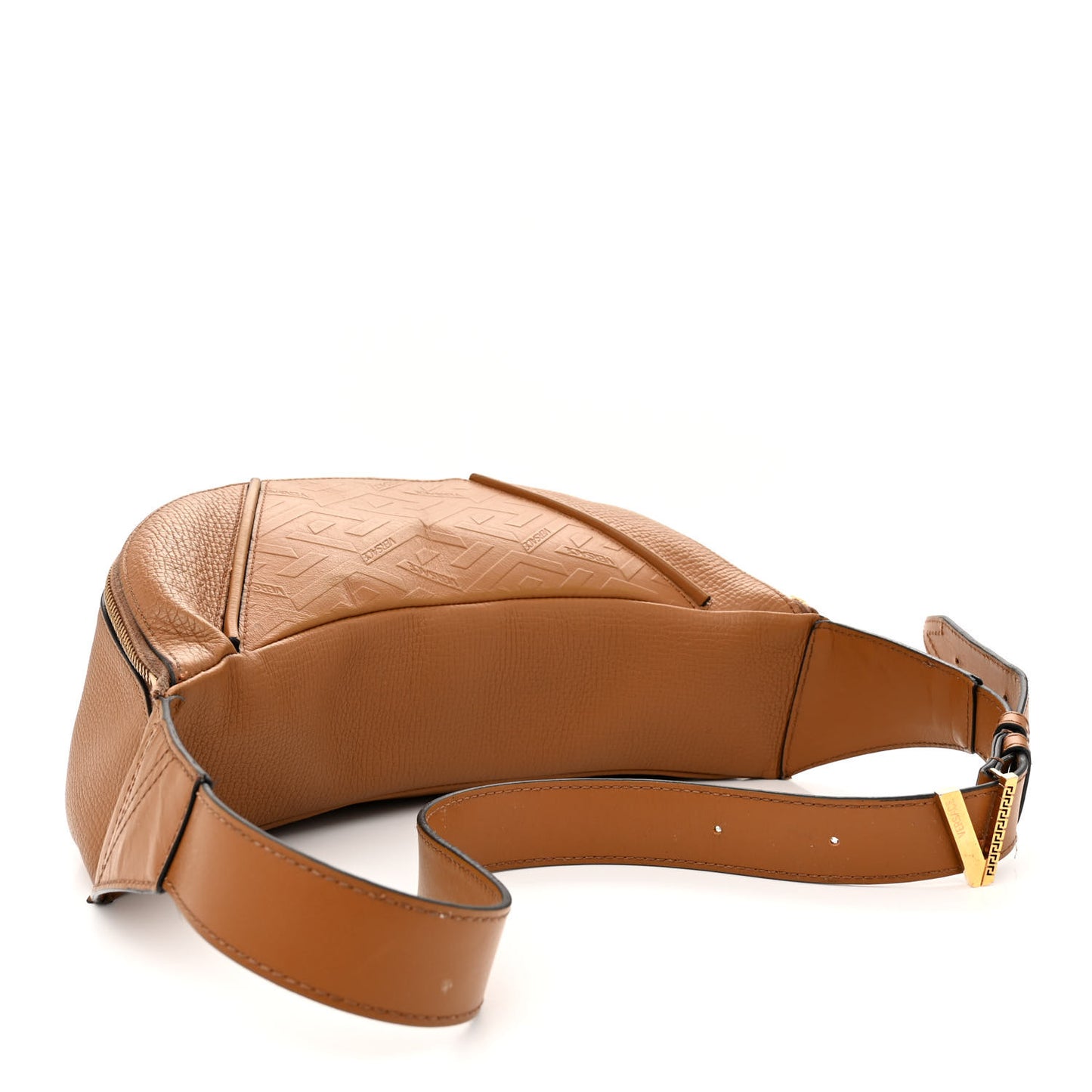 Grained Calfskin Greca Belt Bag Brown