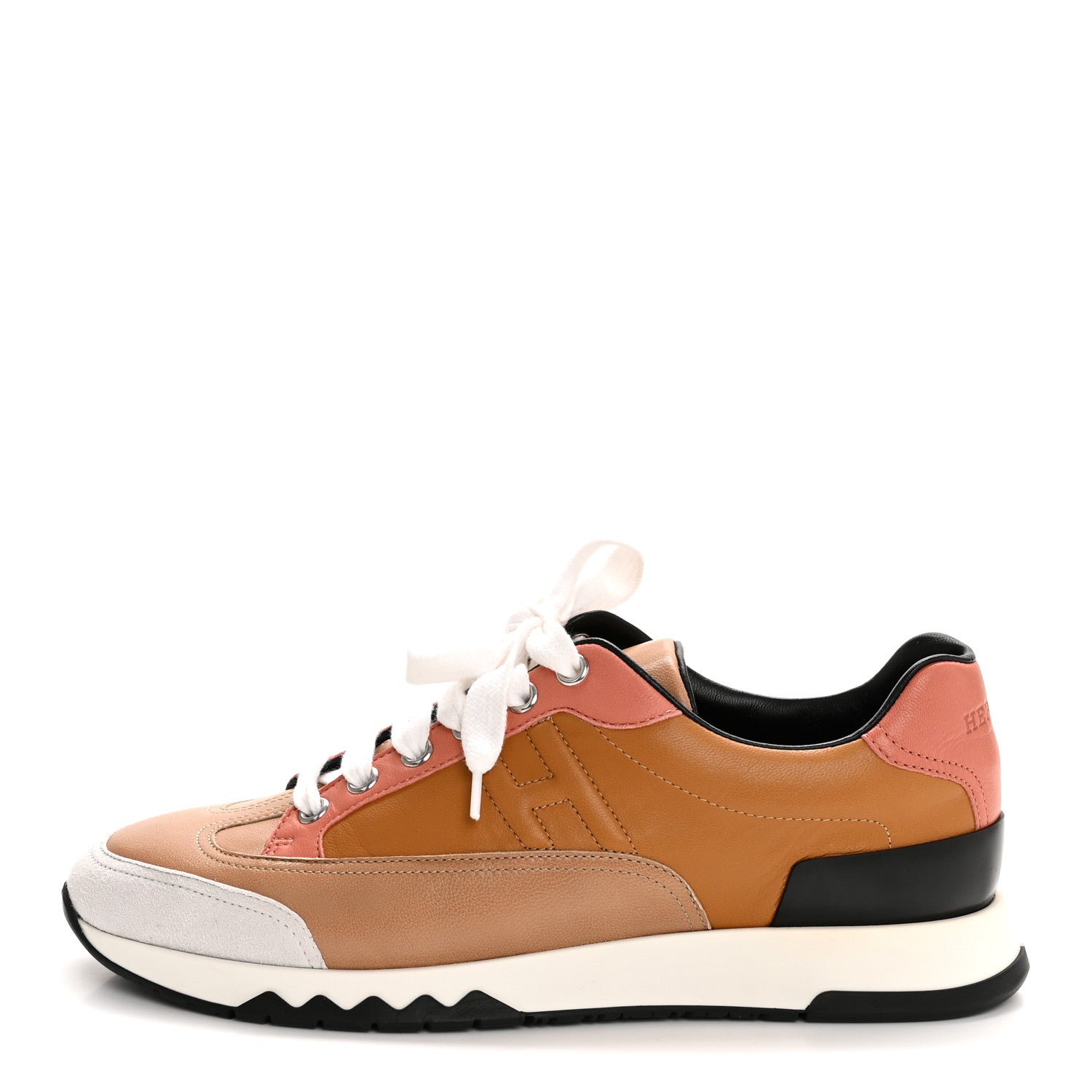 Hermes Calfskin Suede Womens Trail Sneakers 37 Multicolor 1790416