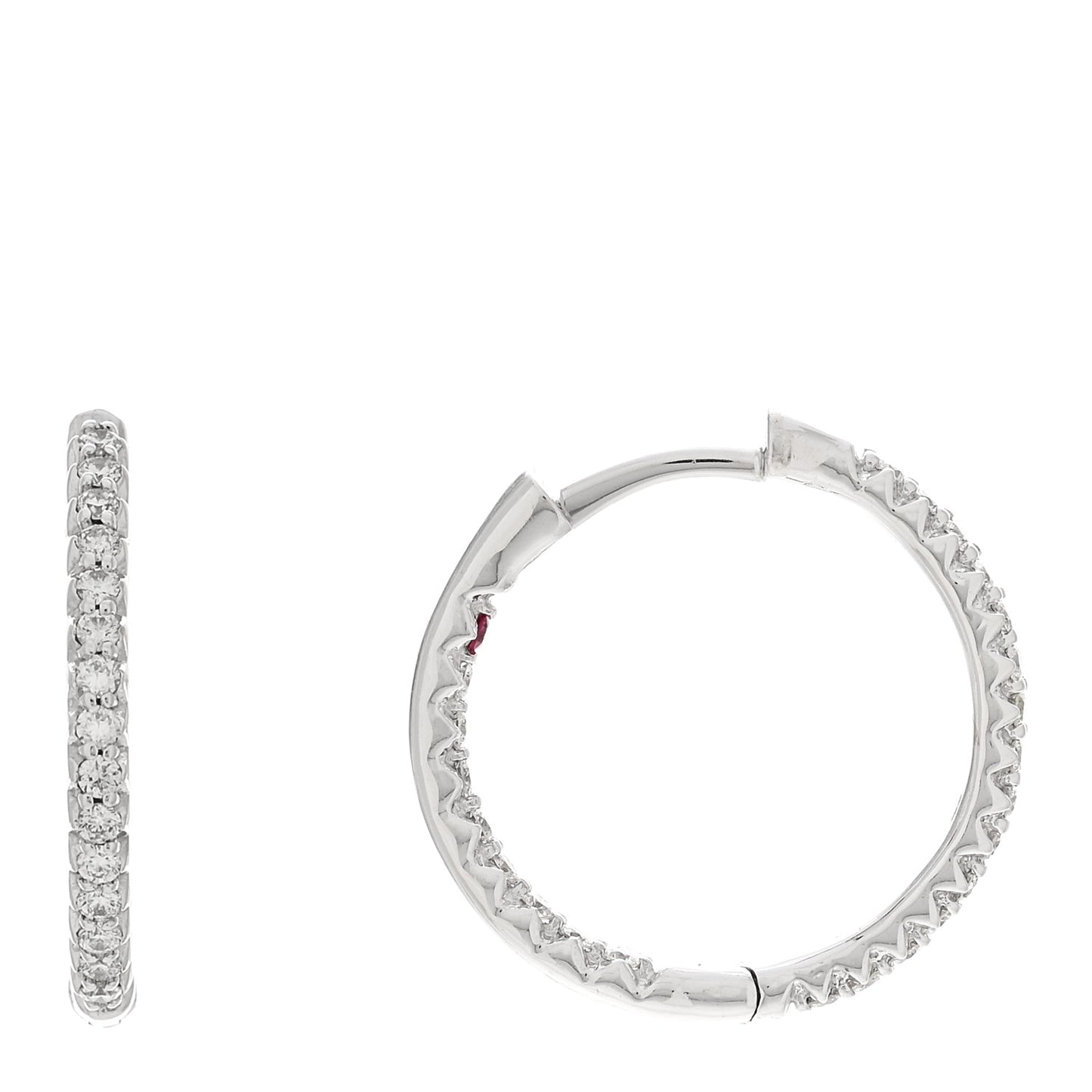 18K White Gold Diamond XS Hoop Pave Earrings