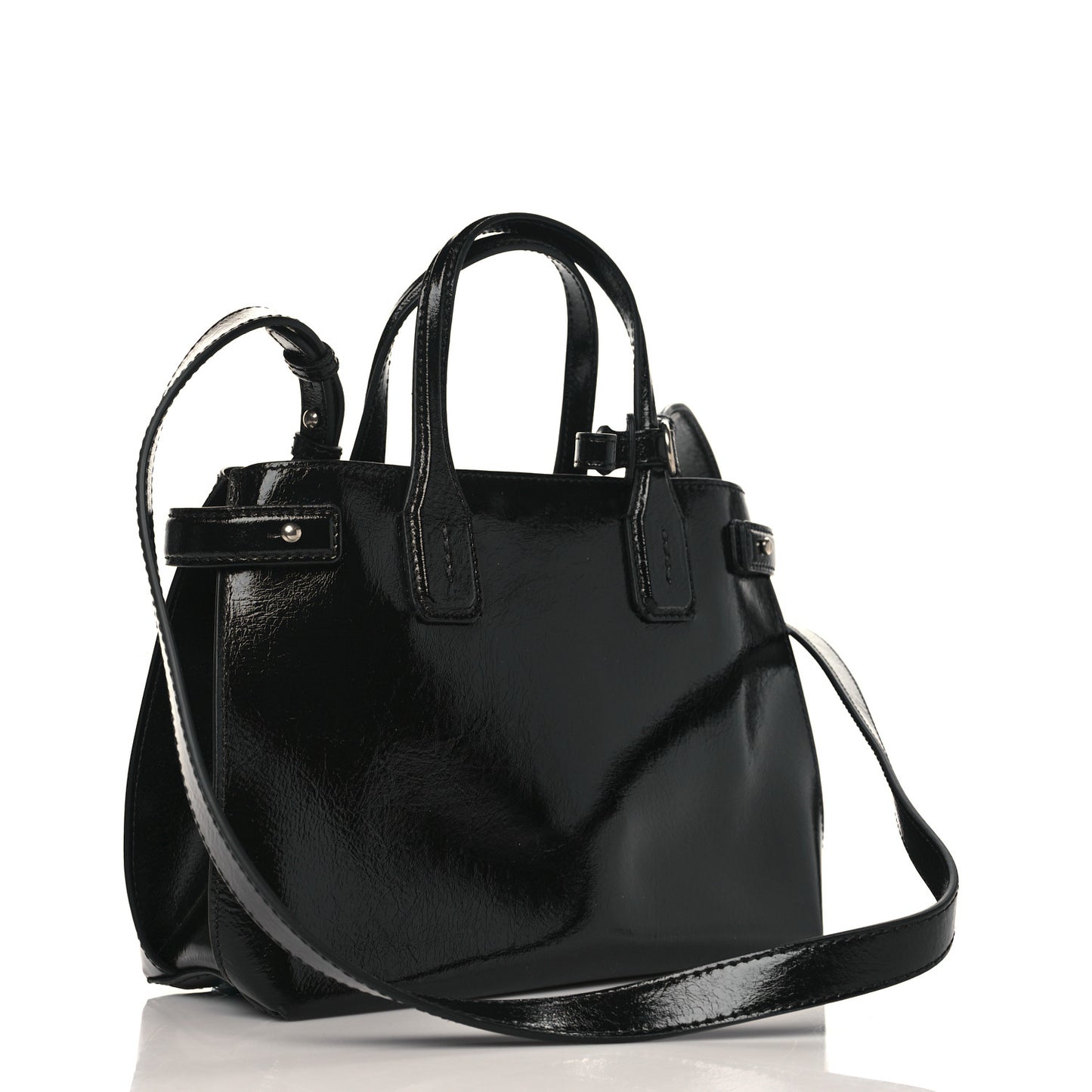 Soft Calfskin Small Banner Tote Black