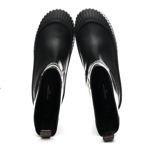 Calfskin Polar Flat Ankle Boots 41 Black