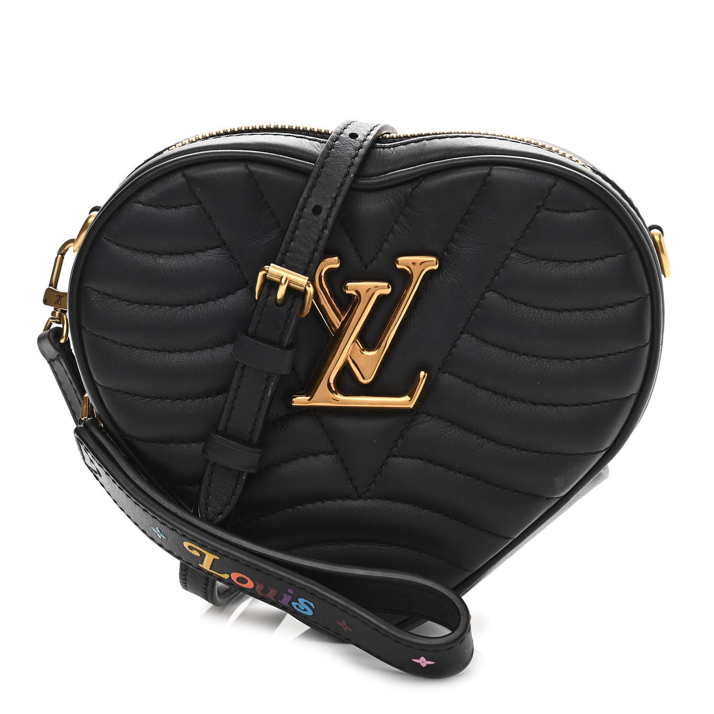 Calfskin New Wave Heart Bag Black